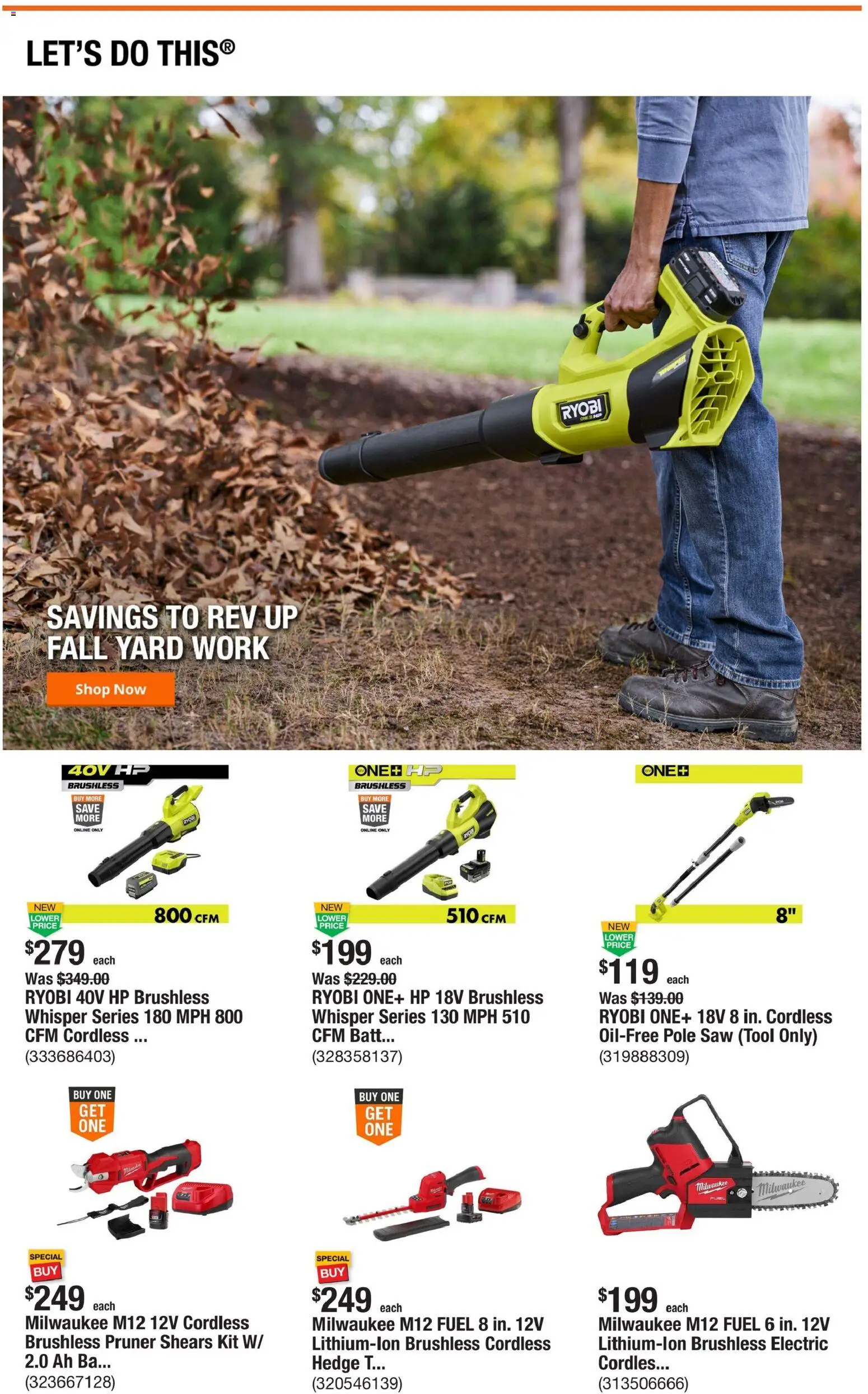 Home Depot Weekly Ad - valid from 09/10/2026 | Page: 3 | Products: Pruner, Ryobi, Saw