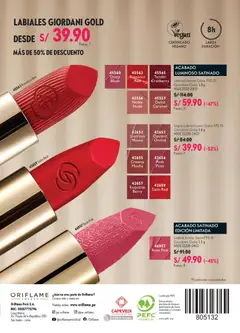 Vista previa de folleto Oriflame catálogo - Campaña 13 de la Oriflame válido desde 12/09/2026 | Página: 132 | Productos: Lápiz labial, Cámara, Lima