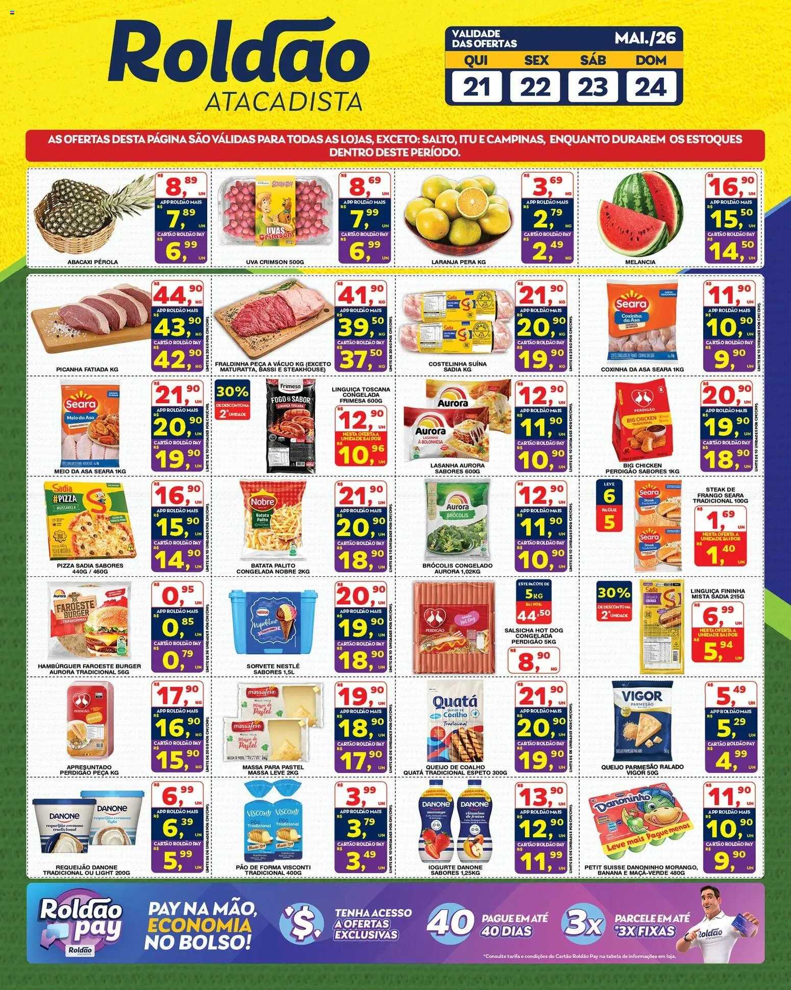 Roldão Folheto - válido de 21.05.2026 | Página: 2 | Produtos: Iogurte, Abacaxi, Sorvete, Brócolis