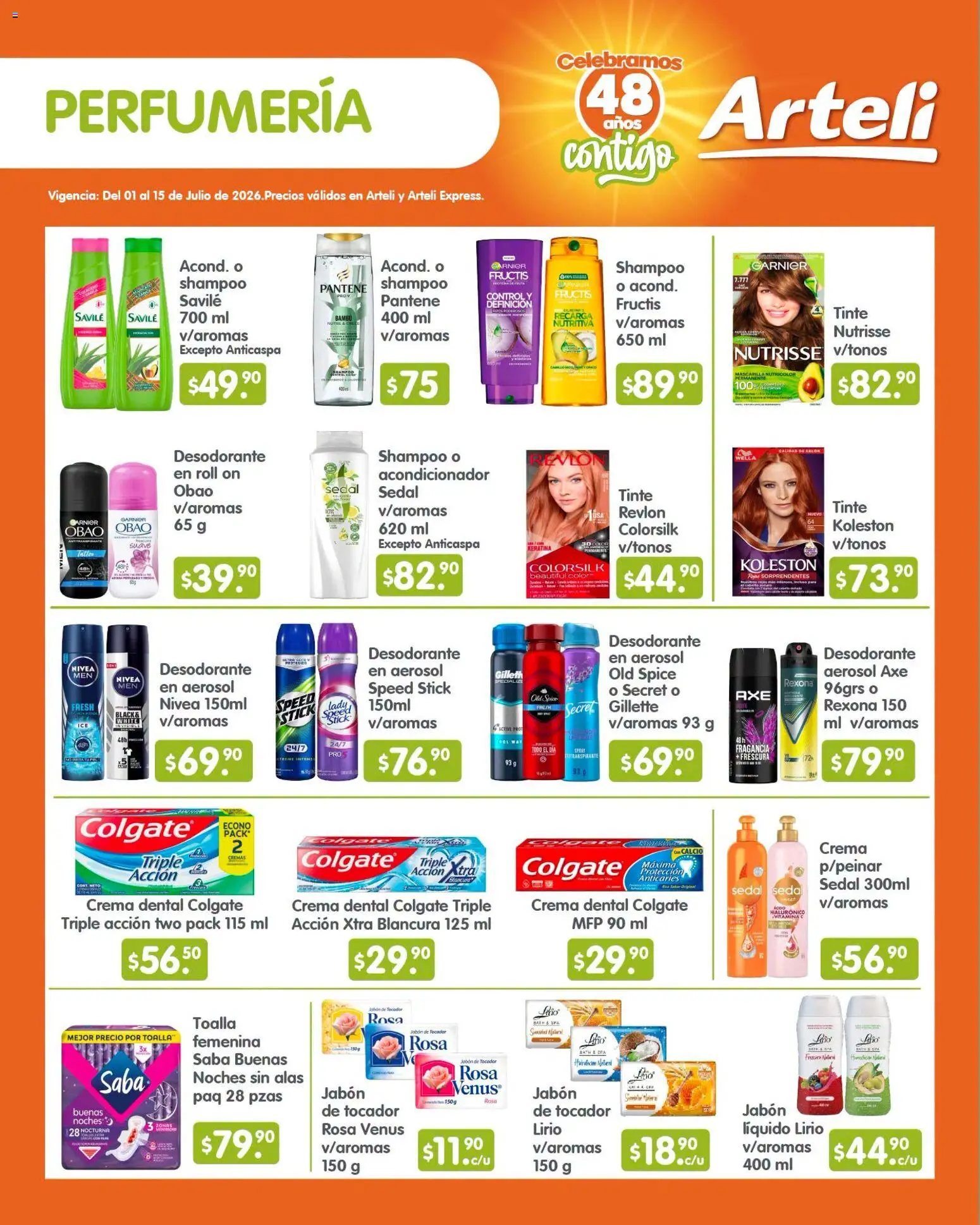 Nuevas ofertas de Arteli válidas en toda la República Mexicana desde el 01/07/2026. ¡Encuentra las mejores ofertas en Arteli folleto Quincenal! | Página: 12 | Productos: Col, Mascarilla, Acondicionador, Jabón