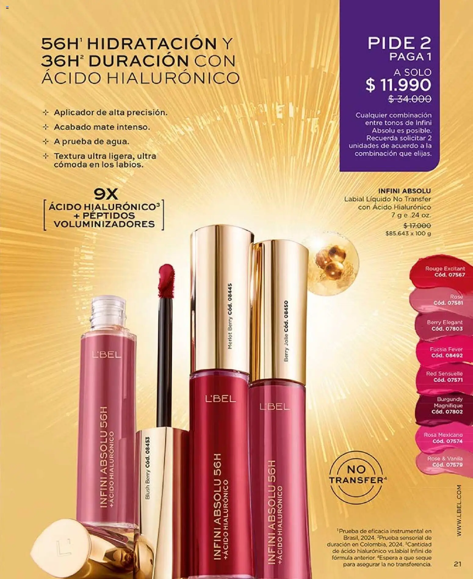 Catálogo L'Bel Campaña 12 │ válido desde el 07.07.2026 | Página: 21 | Productos: Mate, Labial