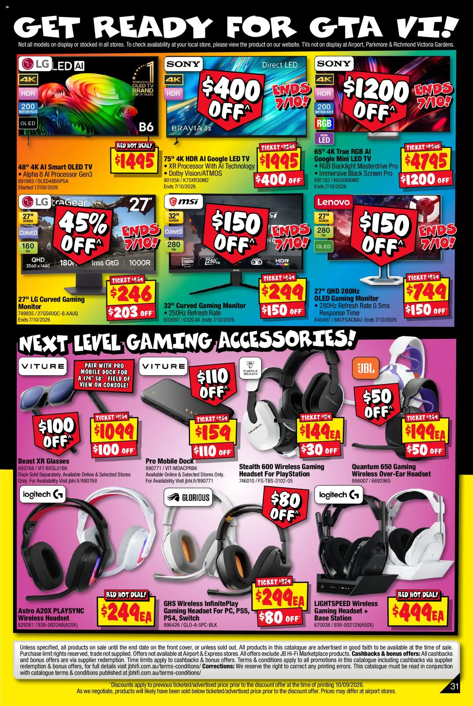 JB Hi-Fi catalogue - valid from 24/09/2026 | Page: 31 | Products: Date, Monitor, Headset, Screen