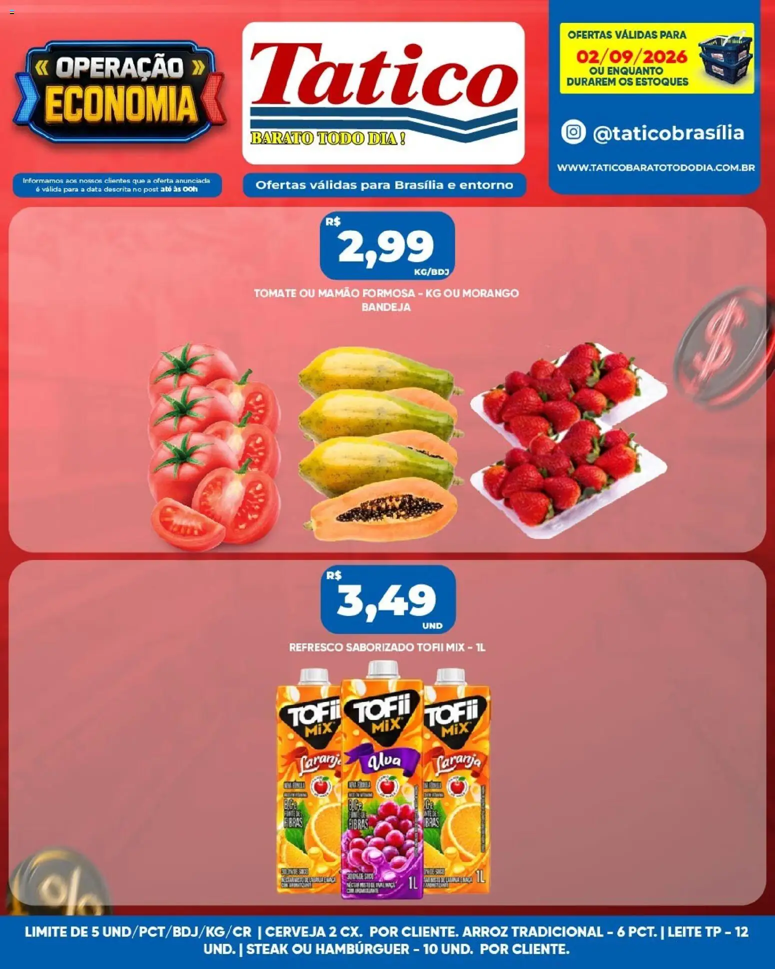 Tatico Folheto - válido de 03/09/2026 | Página: 35 | Produtos: Steak, Refresco, Hambúrguer, Mamão