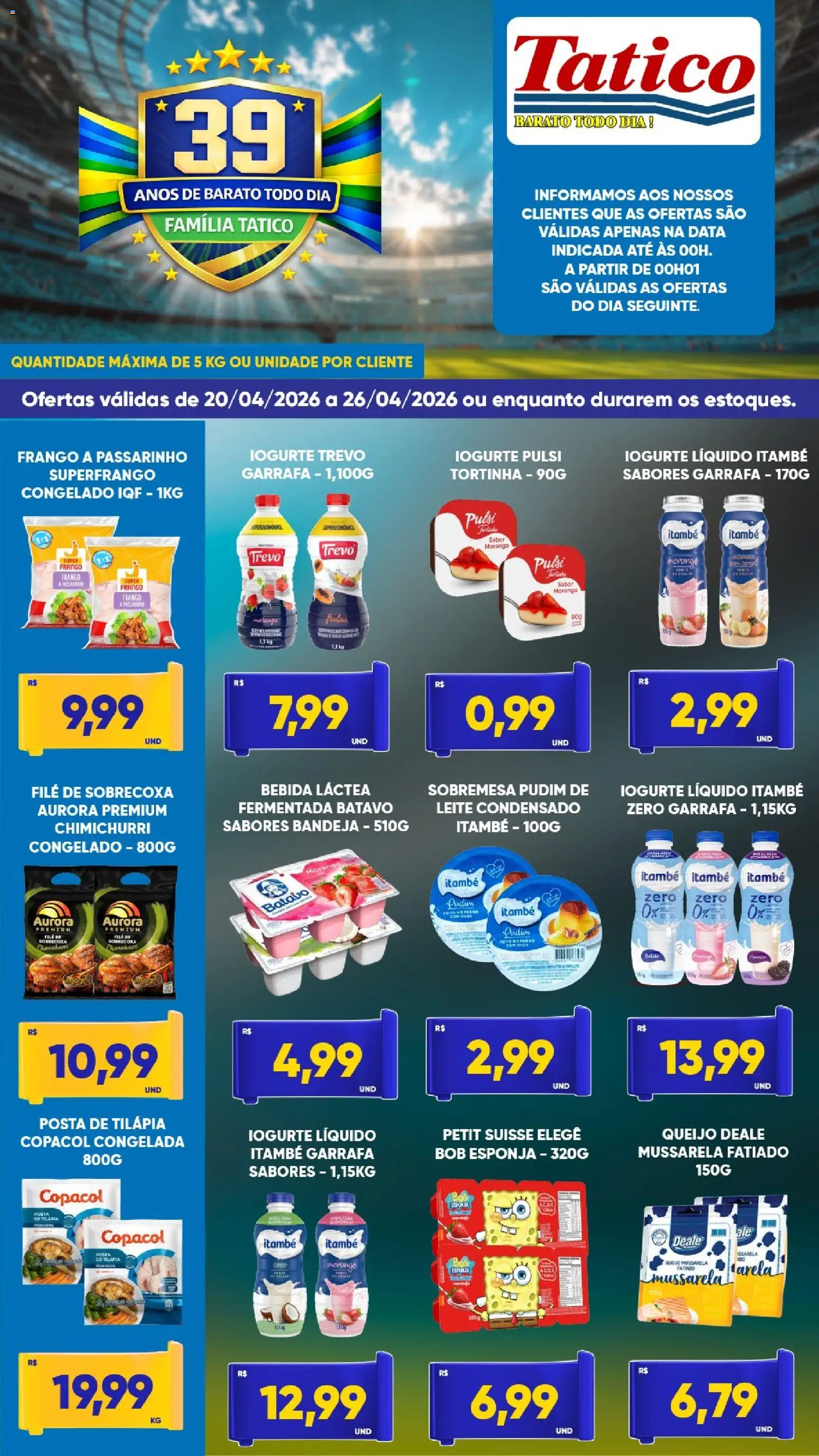 Tatico Folheto - válido de 20.04.2026 | Página: 1 | Produtos: Esponja, Bebida, Bandeja, Leite condensado