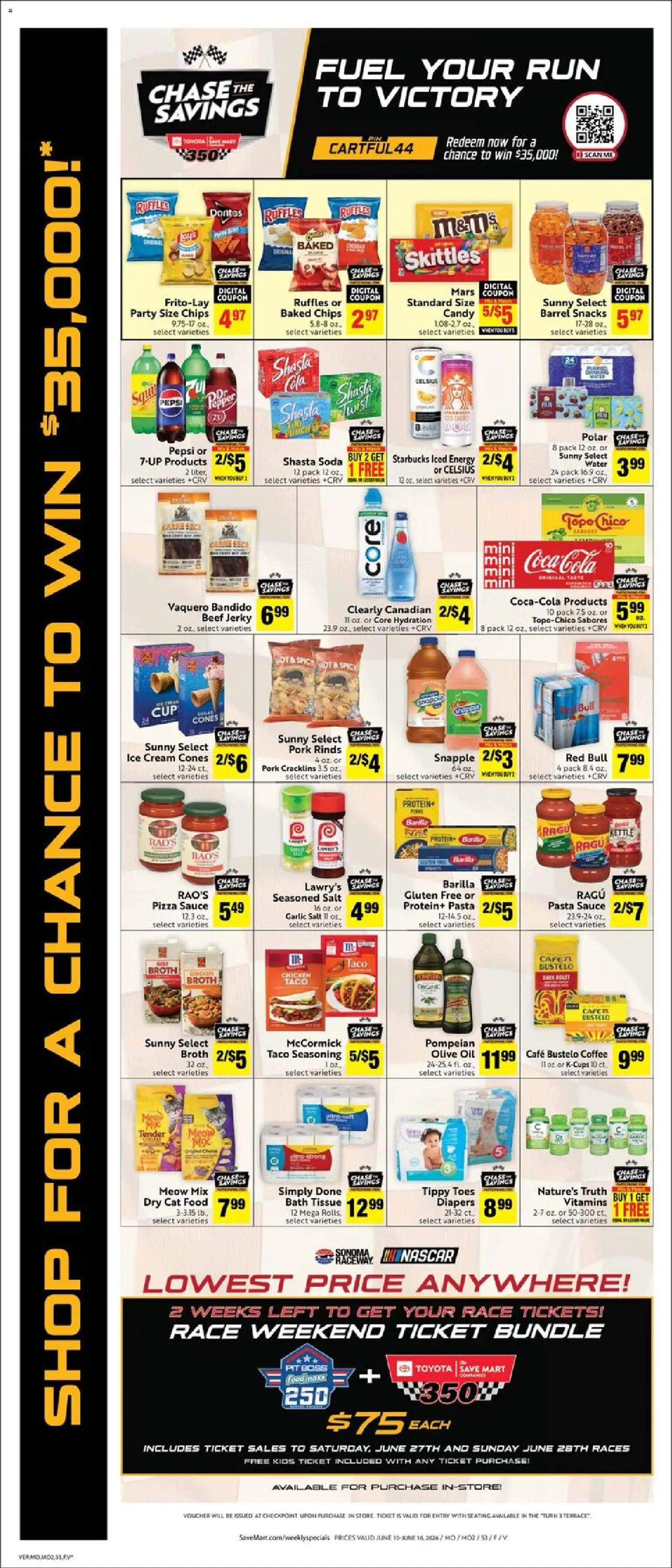 Save Mart Weekly Ad - valid from 10.06.2026 | Page: 4 | Products: Cat Food, Cream, Ice cream, Water