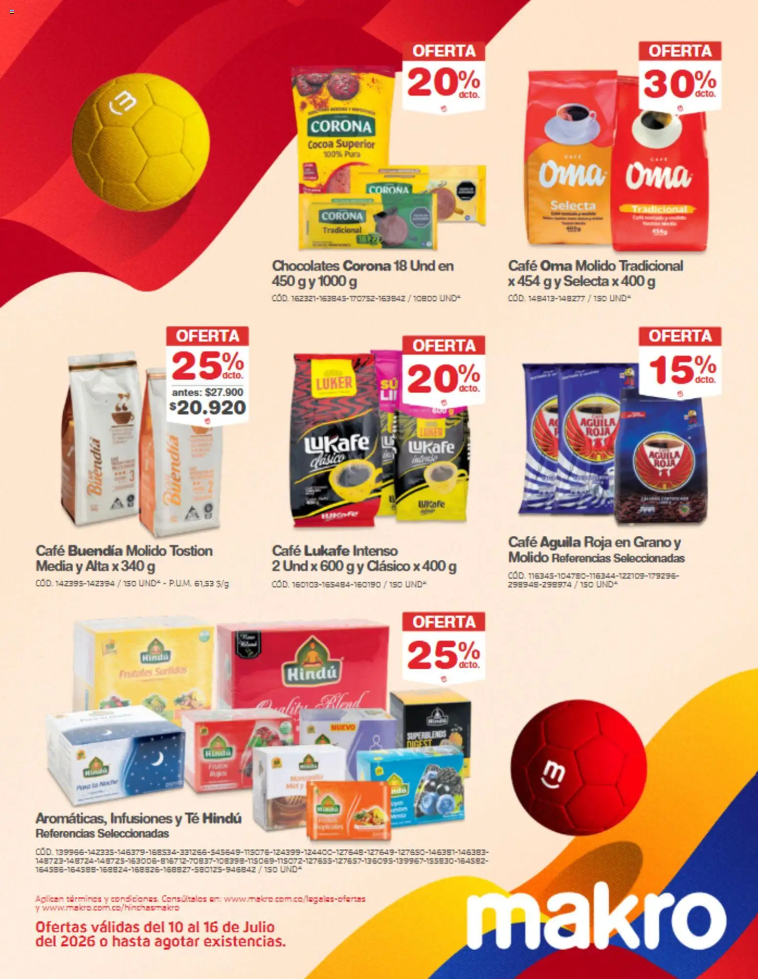 Makro revista - valida desde el 10/07/2026 | Página: 40 | Productos: Té, Chocolates, Café