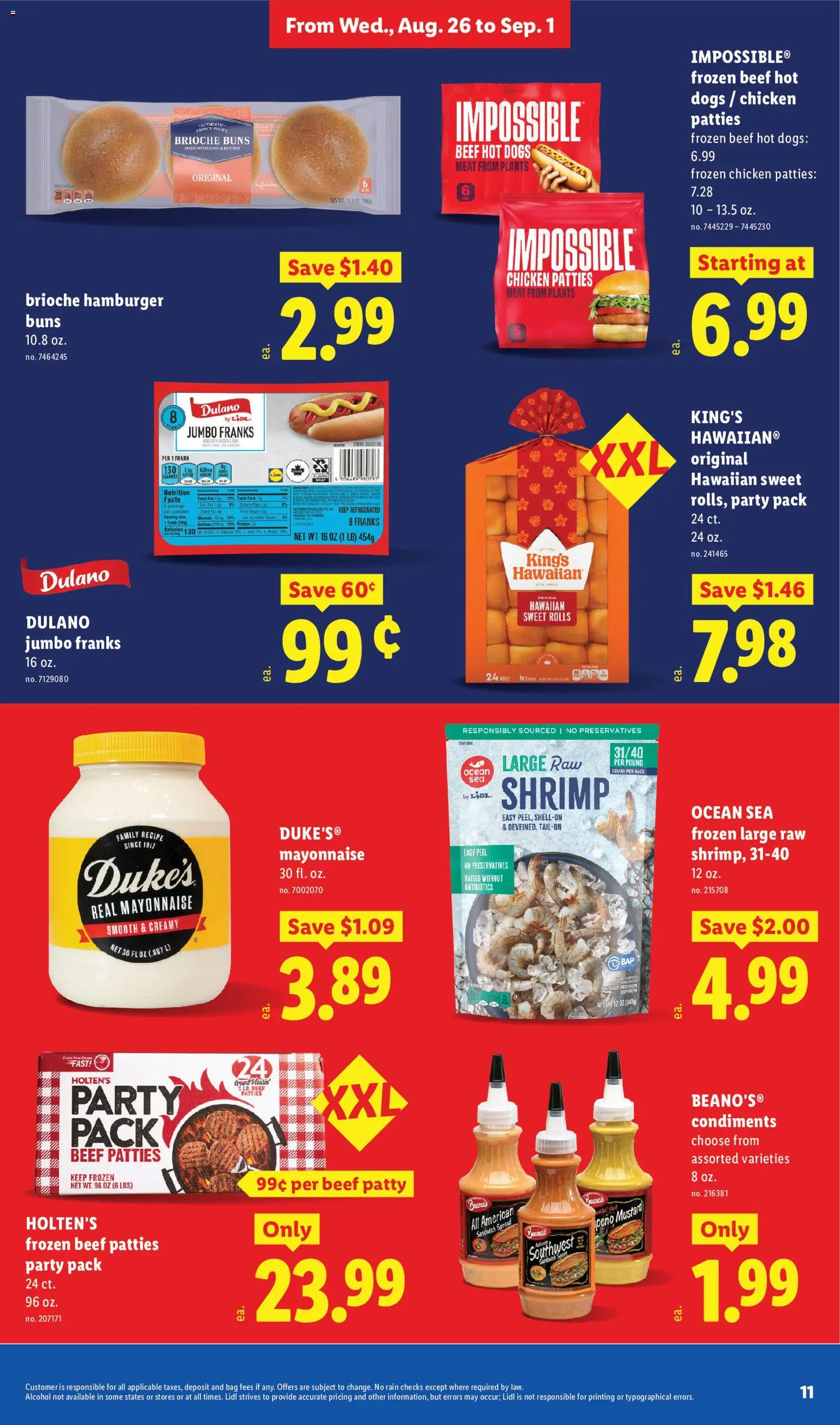 Lidl Weekly Ad - valid from 08/26/2026 | Page: 11 | Products: Meat, Chicken, Hamburger, Protein