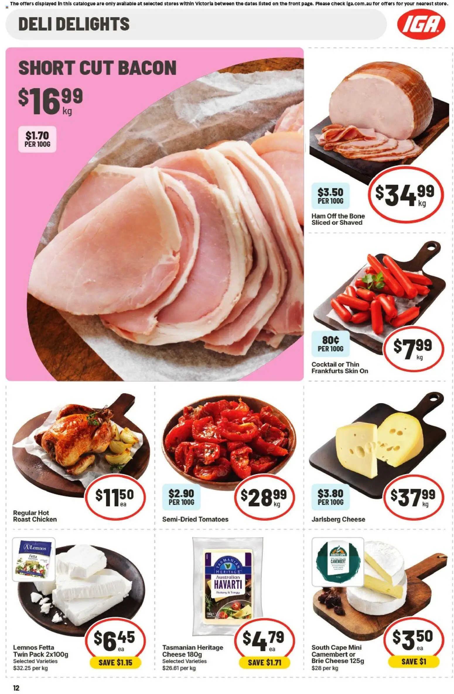 IGA catalogue - valid from 03.06.2026 | Page: 12 | Products: Bacon, Cheese, Ham, Chicken