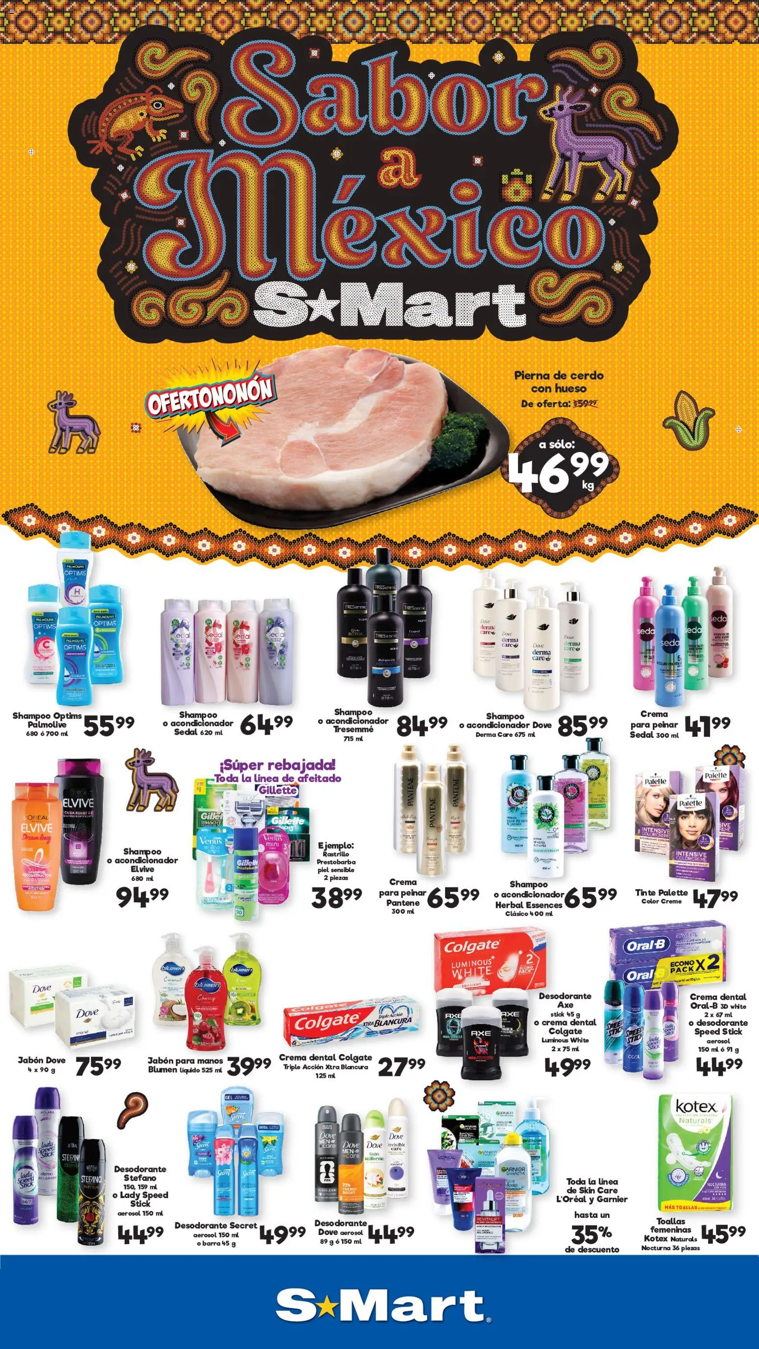 Nuevas ofertas de S-Mart válidas en toda la República Mexicana desde el 18/09/2026. ¡Encuentra las mejores ofertas en S-Mart folleto Ofertas de feria Chihuahua! | Página: 1 | Productos: Rastrillo, Pierna de cerdo, Acondicionador, Jabón