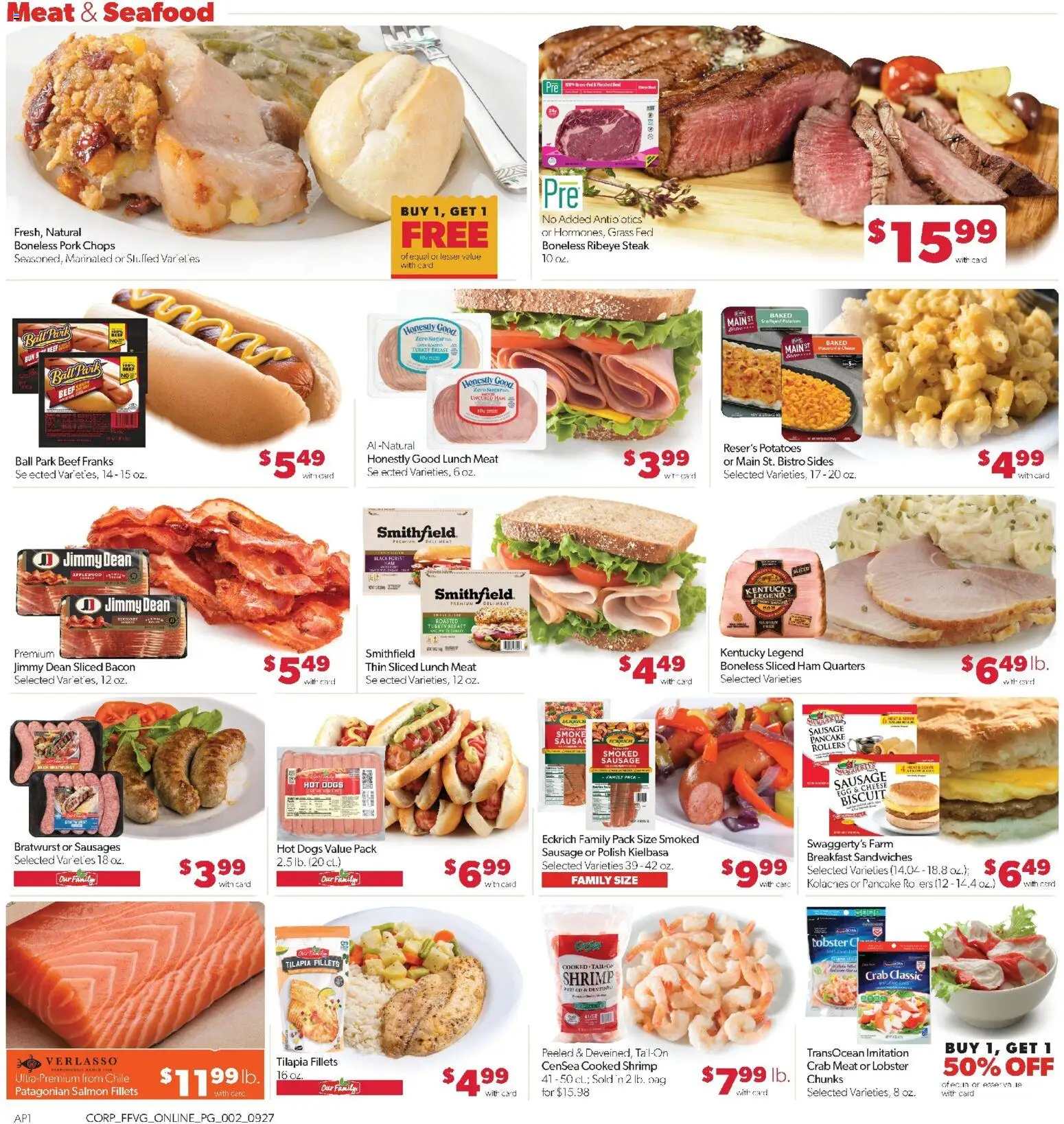 Family Fare Weekly Ad - valid from 09/27/2026 | Page: 8 | Products: Shrimp, Beef, Bacon, Potatoes