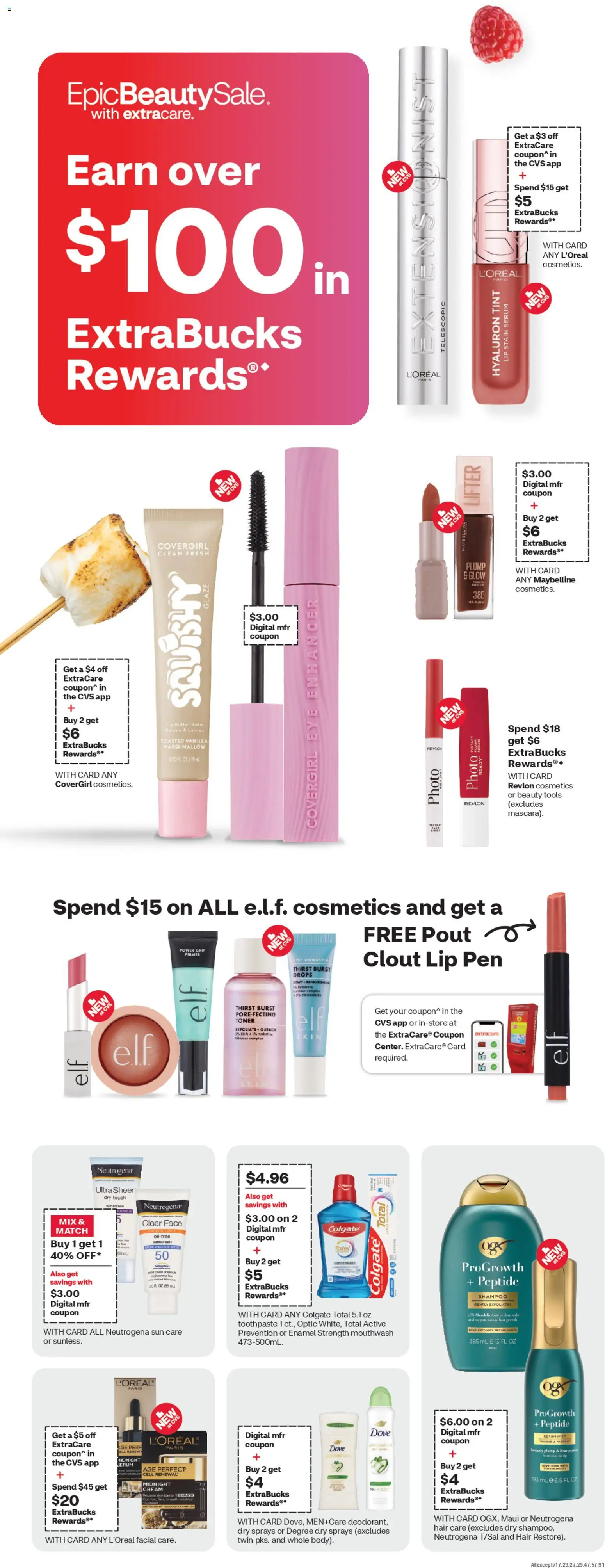 CVS Pharmacy Weekly Ad - AZ - valid from 15.03.2026 | Page: 3 | Products: Lip Stain, Shampoo, Sunscreen, Mouthwash