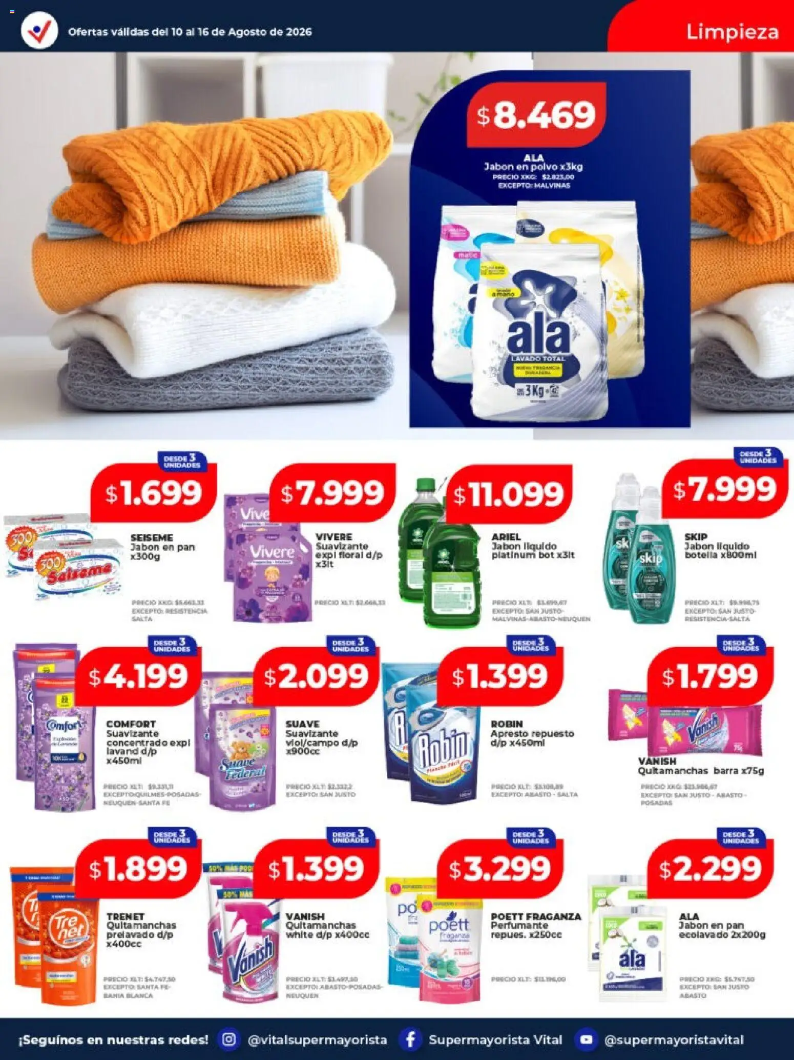Vital - Ofertas San Justo │ válido desde el 10/08/2026 | Página: 10 | Productos: Jabón, Jabón en polvo, Quitamanchas, Pan