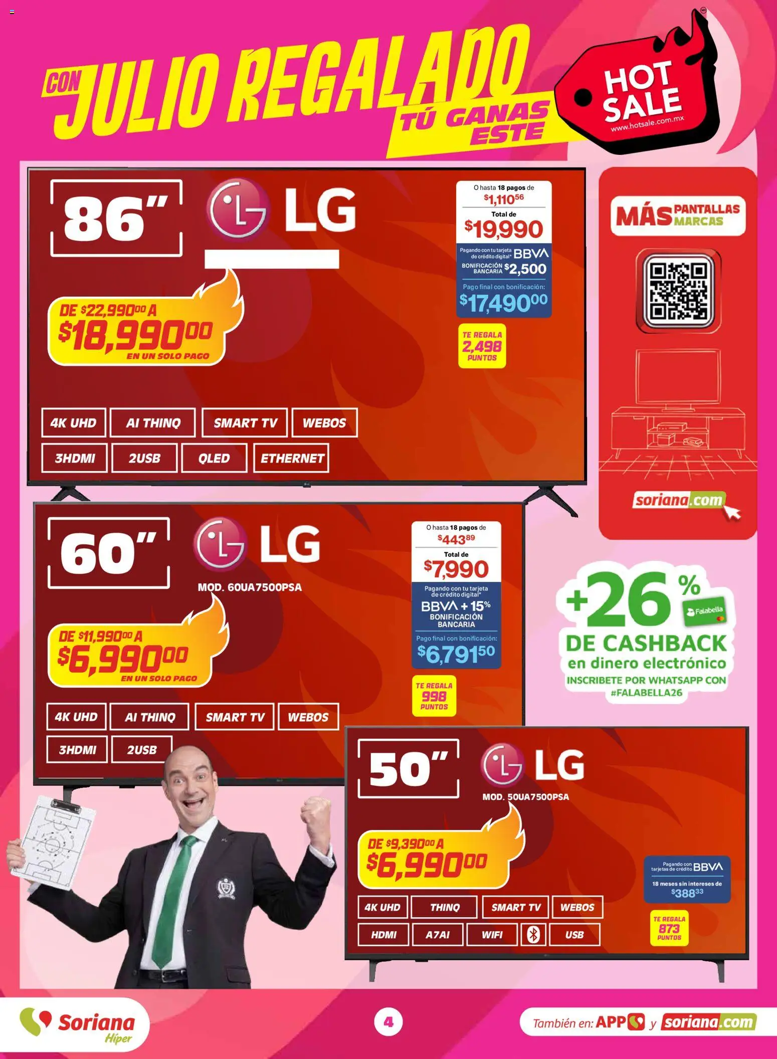 Nuevas ofertas de Soriana válidas en toda la República Mexicana desde el 25.05.2026. ¡Encuentra las mejores ofertas en Soriana Hot Sale Híper Nacional! | Página: 4 | Productos: Pantallas, Té