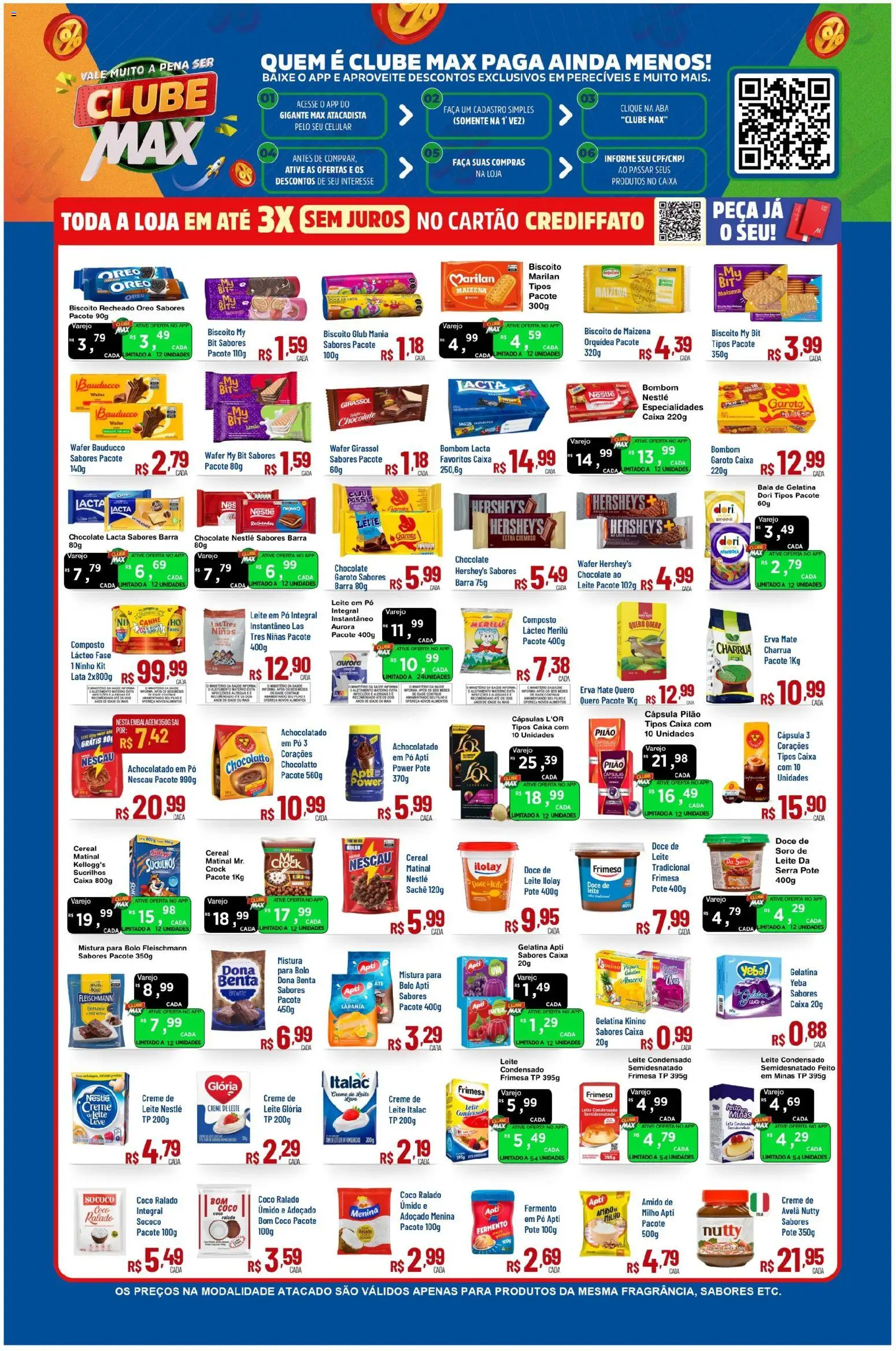 Max Atacadista Folheto - válido de 21.05.2026 | Página: 3 | Produtos: Biscoito, Nescau, Bolo, Creme de leite