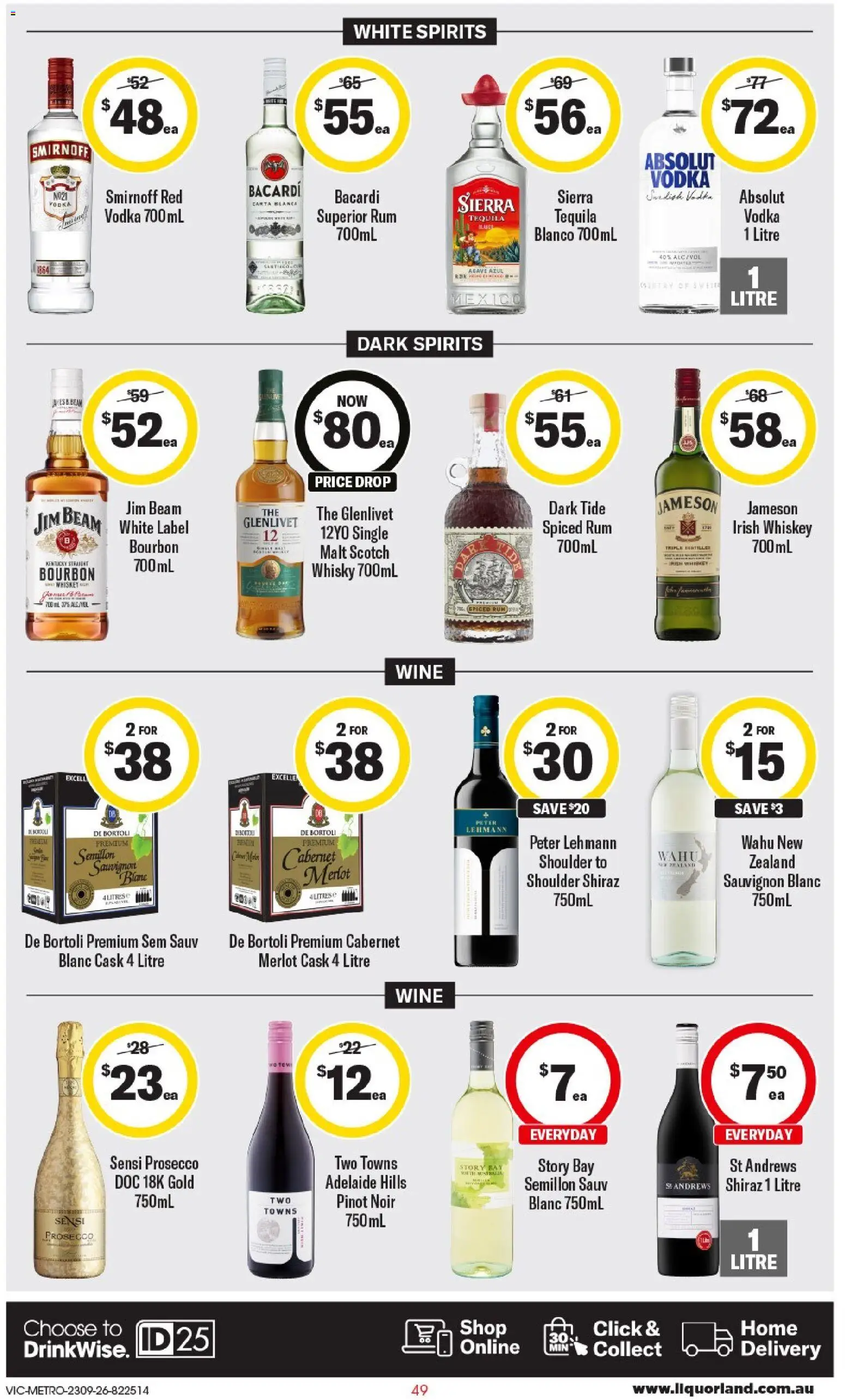 Coles catalogue - valid from 23/09/2026 | Page: 4 | Products: Wine, Bourbon, Scotch, Irish whiskey