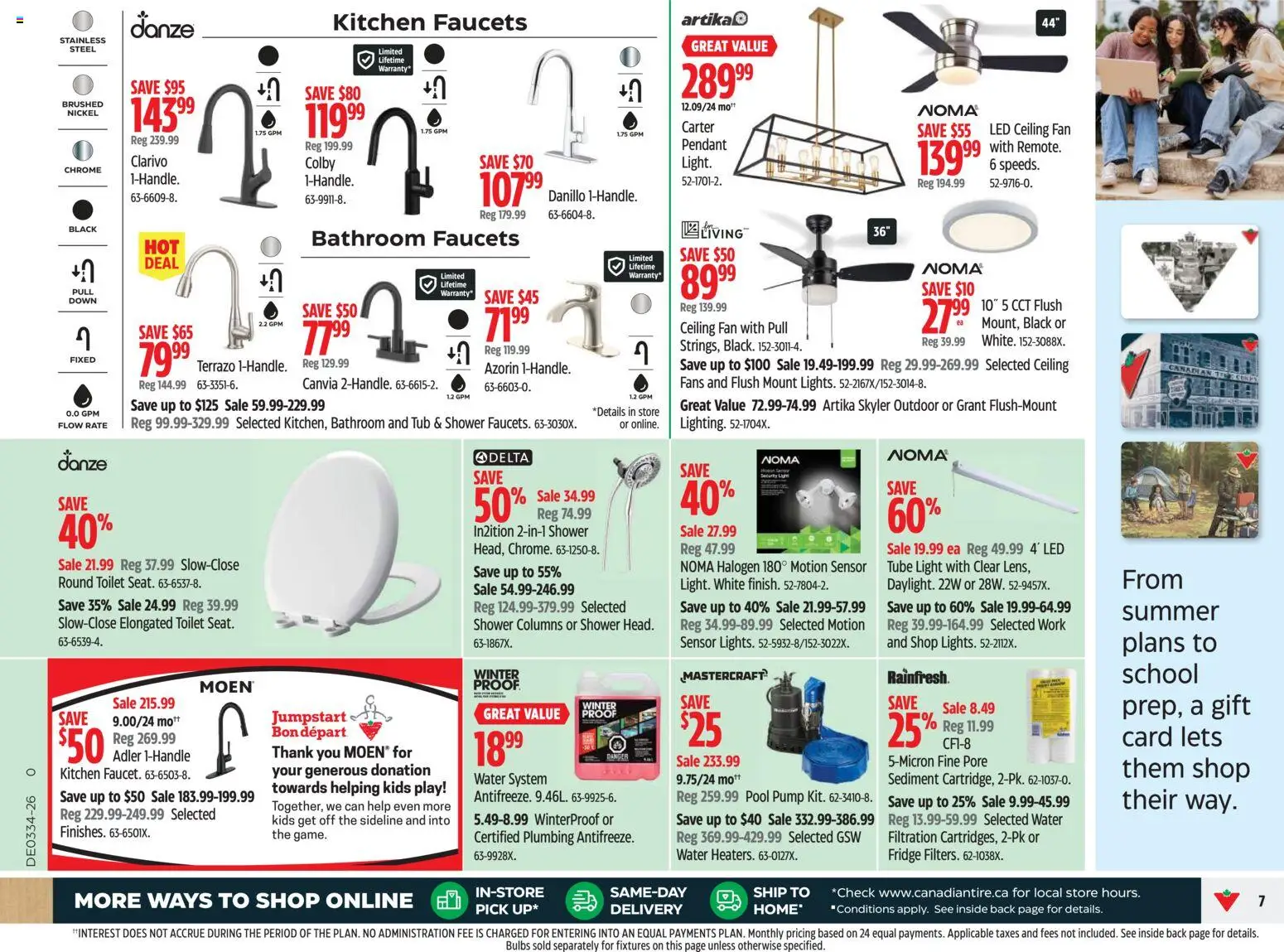 Canadian Tire flyer valid from Aug 20, 2026 | Page: 7 | Products: Water, Fan, Shower