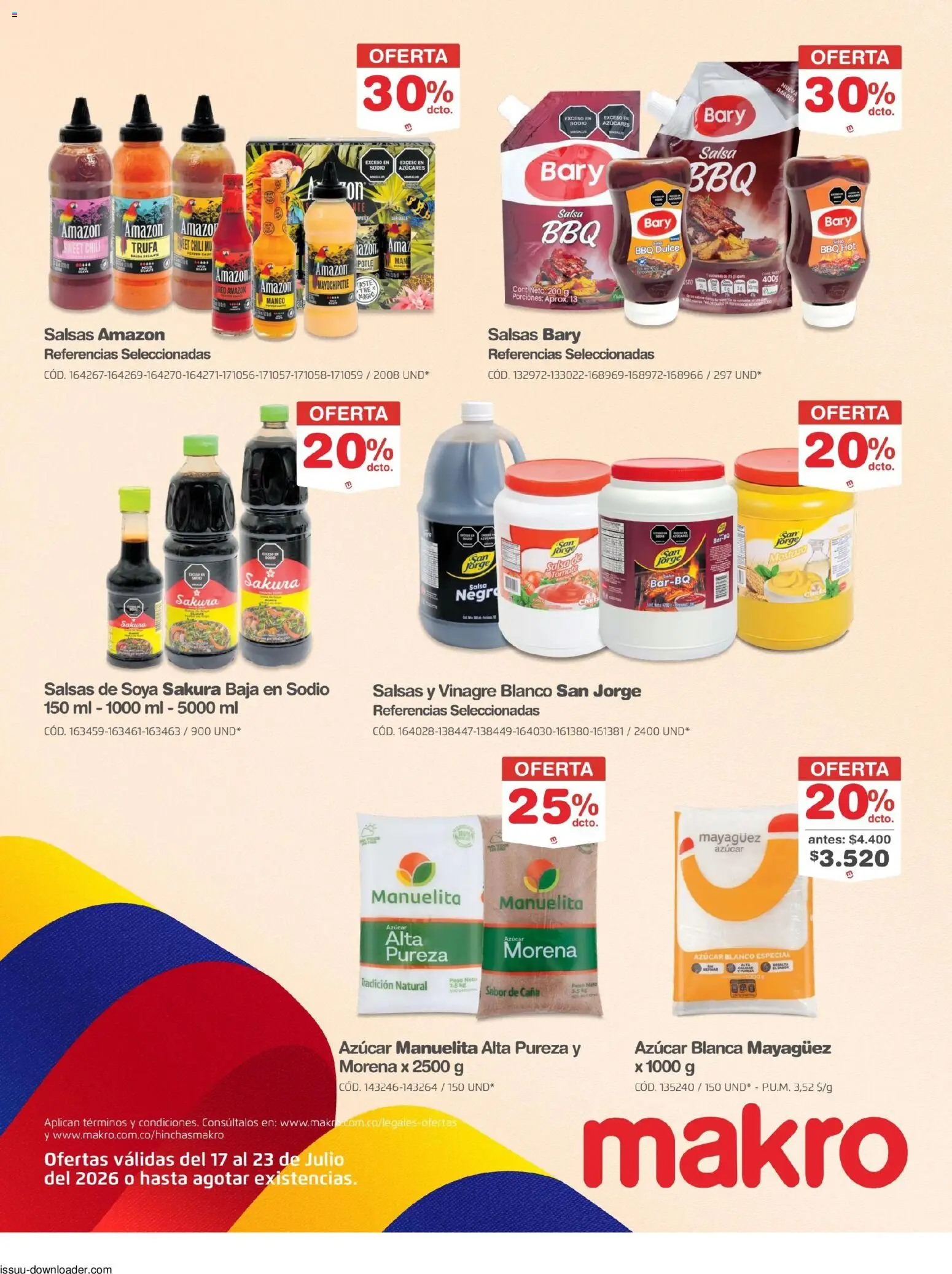 Makro revista - valida desde el 17/07/2026 | Página: 7 | Productos: Azucar, Mango, Tomate, Vinagre
