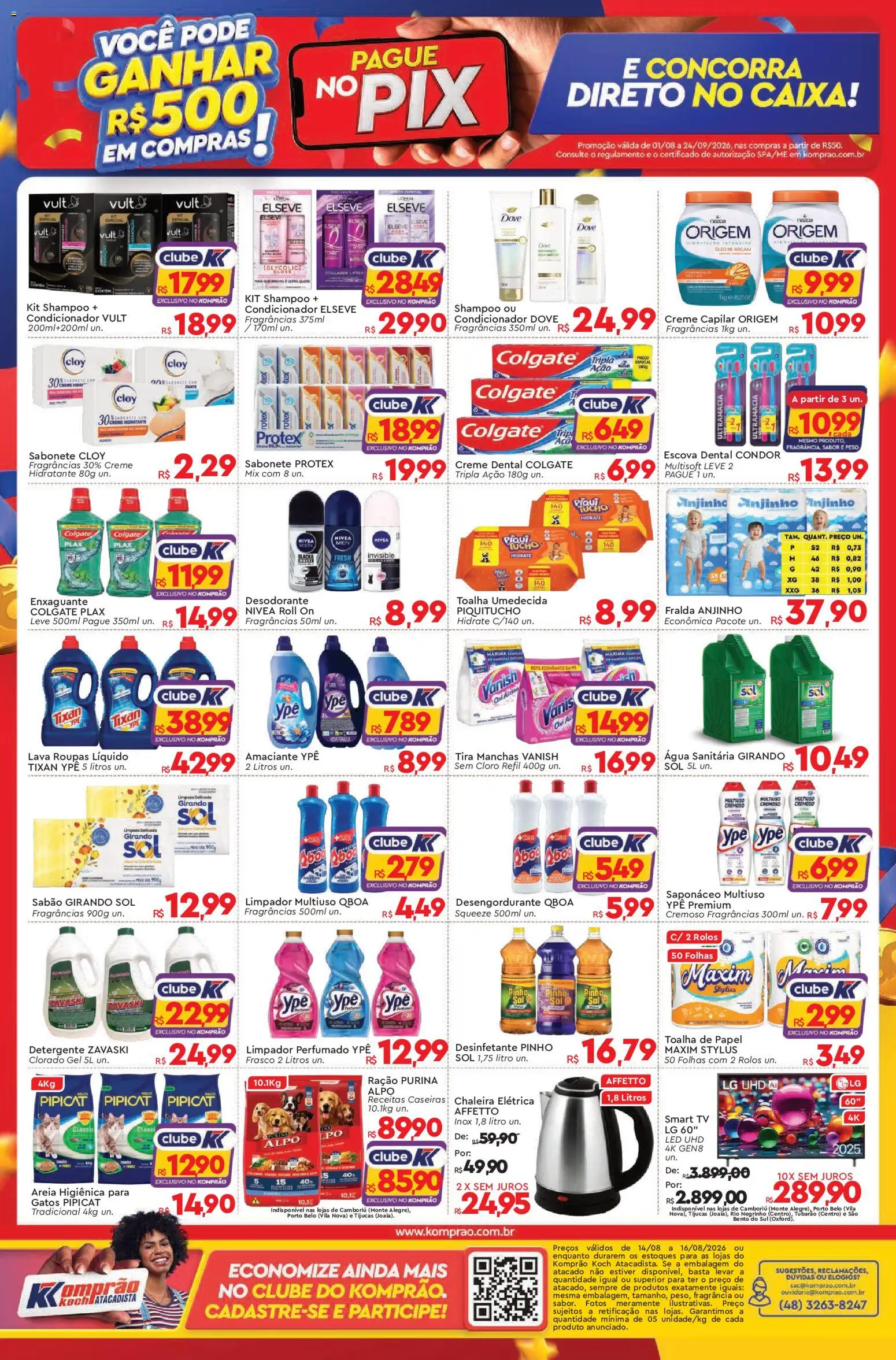 Komprao Atacadista Folheto - válido de 14/08/2026 | Página: 4 | Produtos: Fragrância, Cloro, Tv, Roupas