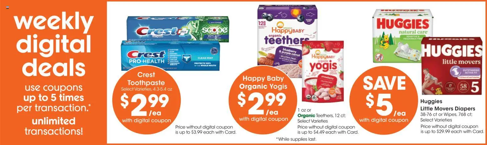 Fred Meyer Weekly Ad - valid from 09/09/2026 | Page: 3 | Products: Diapers, Fragrance, Toothpaste, Carrot