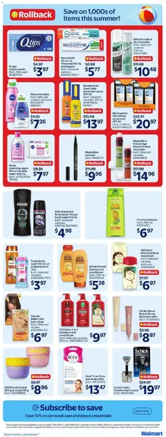 Preview of Walmart weekly flyer from shop Walmart valid from 18.06.2026 | Page: 16 | Products: Concealer, Shampoo, Sunscreen, Body wash