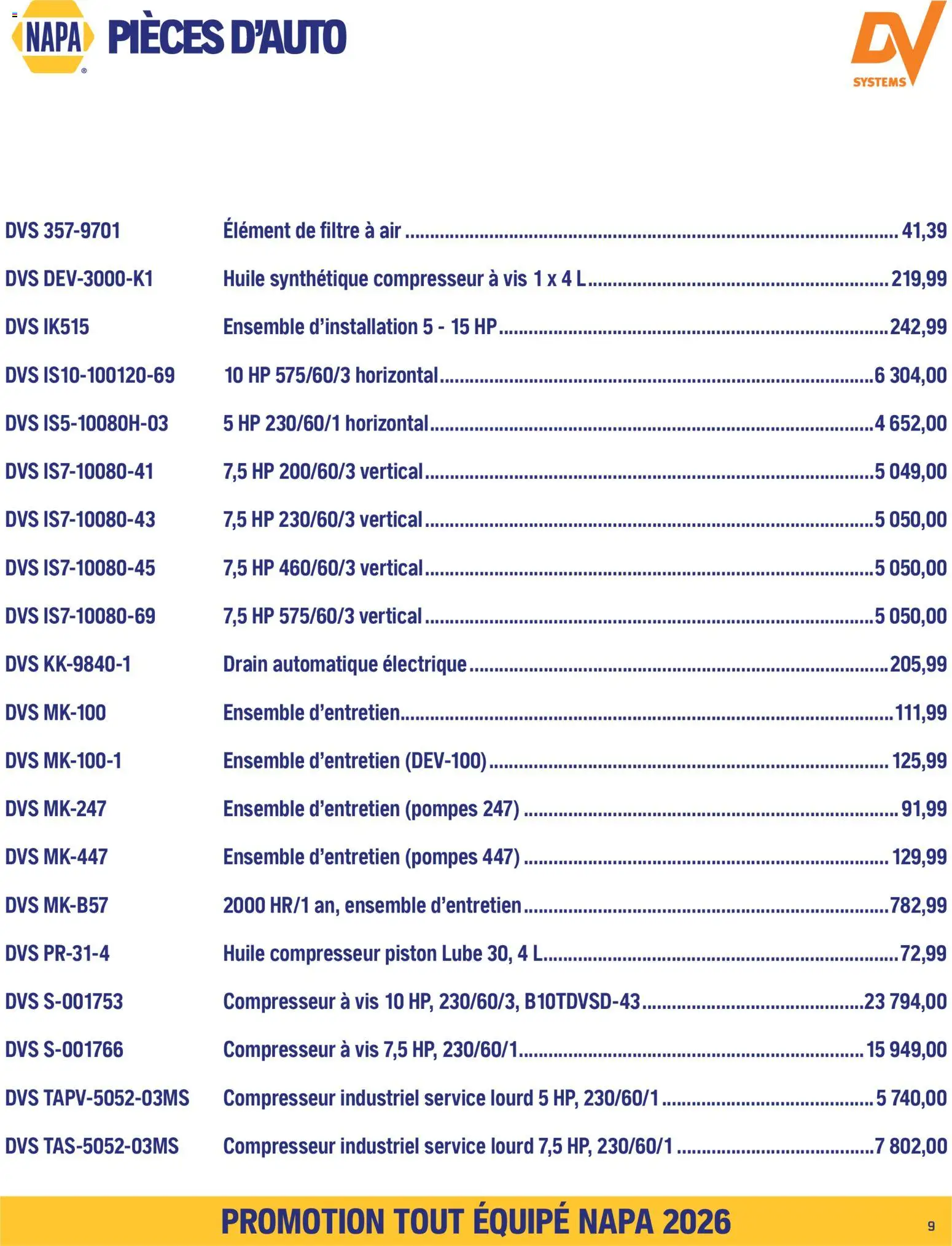 NAPA Auto Parts flyer valid from Sep 1, 2026 | Page: 11