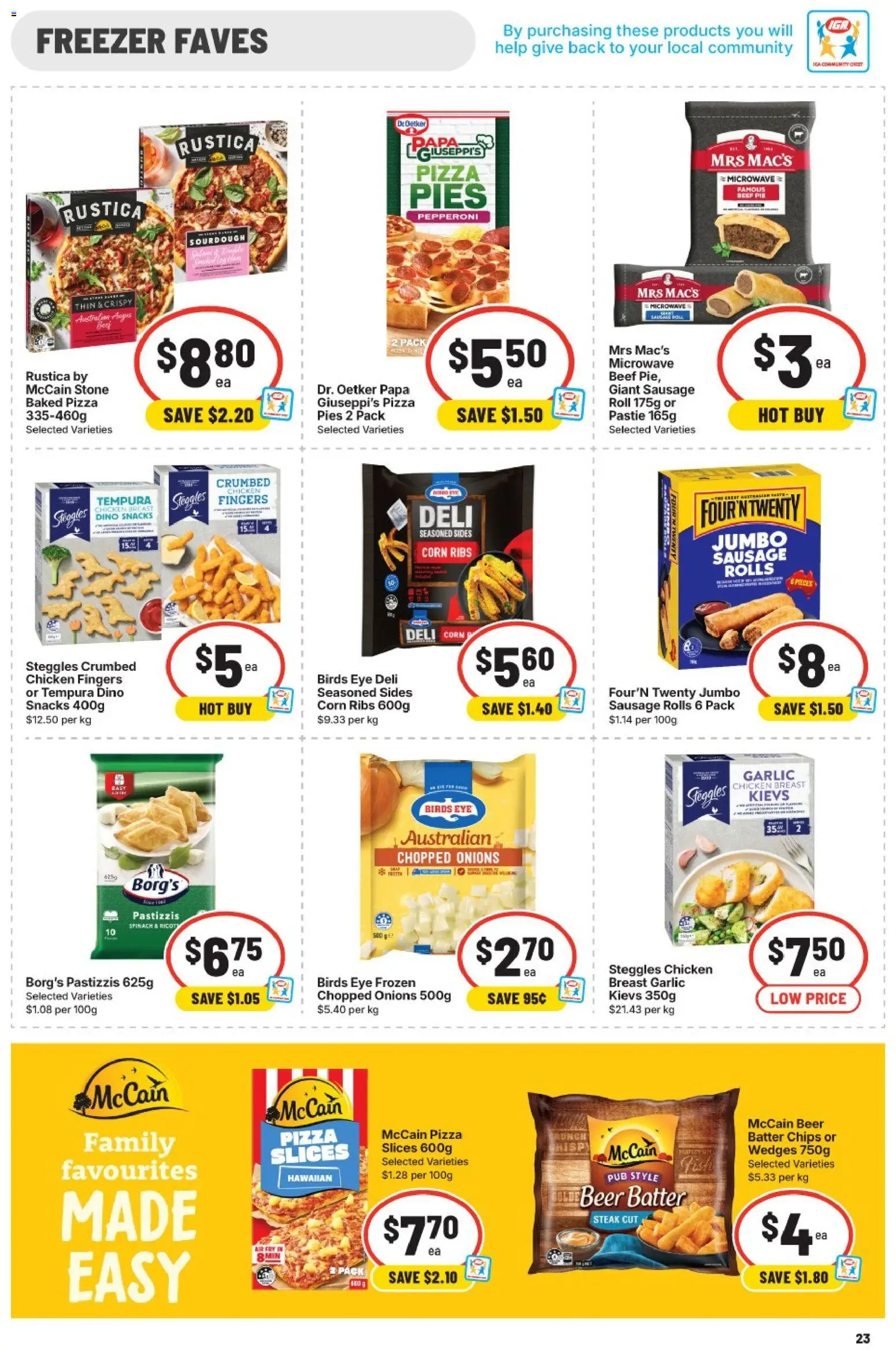 IGA catalogue - valid from 17.06.2026 | Page: 23 | Products: Pizza, Beef, Spinach, Garlic