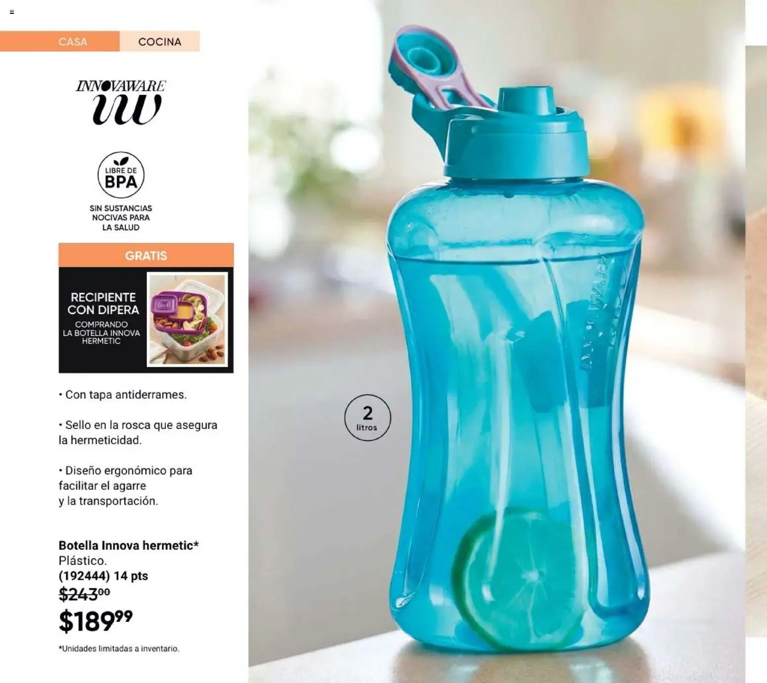 Nuevas ofertas de AVON válidas en toda la República Mexicana desde el 21/08/2026. ¡Encuentra las mejores ofertas en AVON Casa & Estilo 13 2026! | Página: 58 | Productos: Cocina, Botella