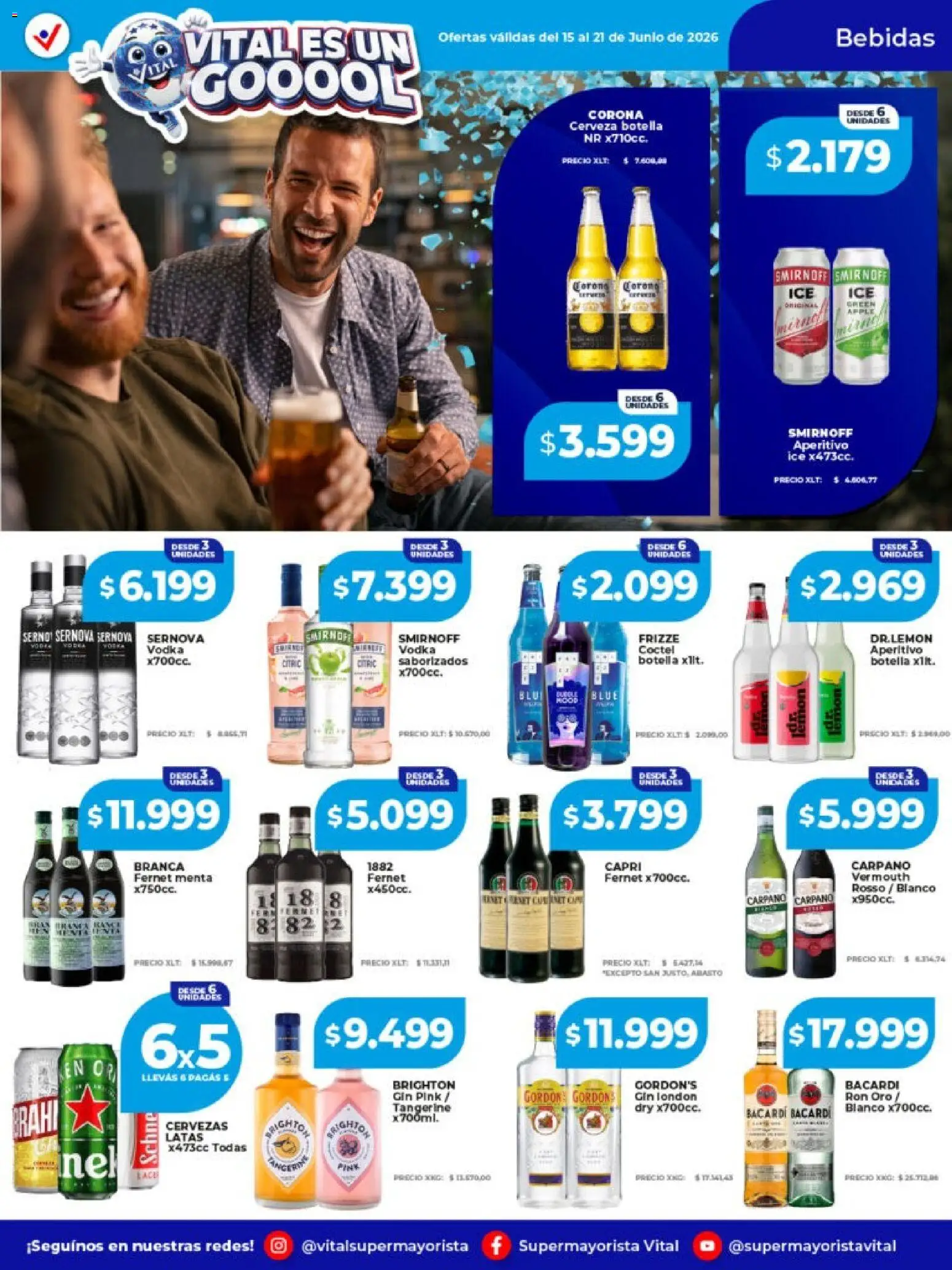 Vital - Ofertas │ válido desde el 15.06.2026 | Página: 11 | Productos: Vodka, Botella, Gin, Fernet