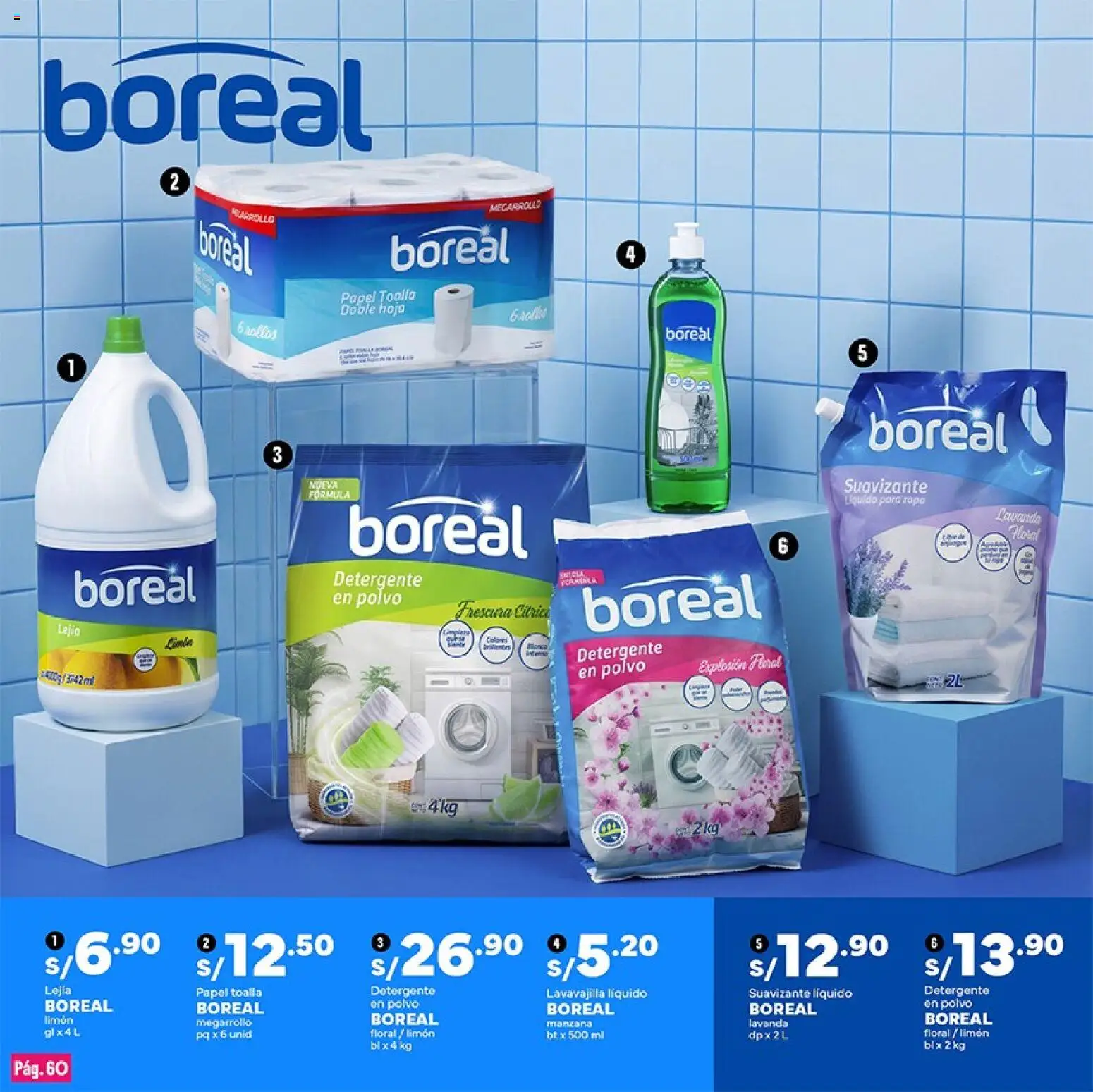 Catálogo Plaza Vea válido desde 01/09/2026 | Página: 60 | Productos: Detergente, Toalla, Ropa, Polvo