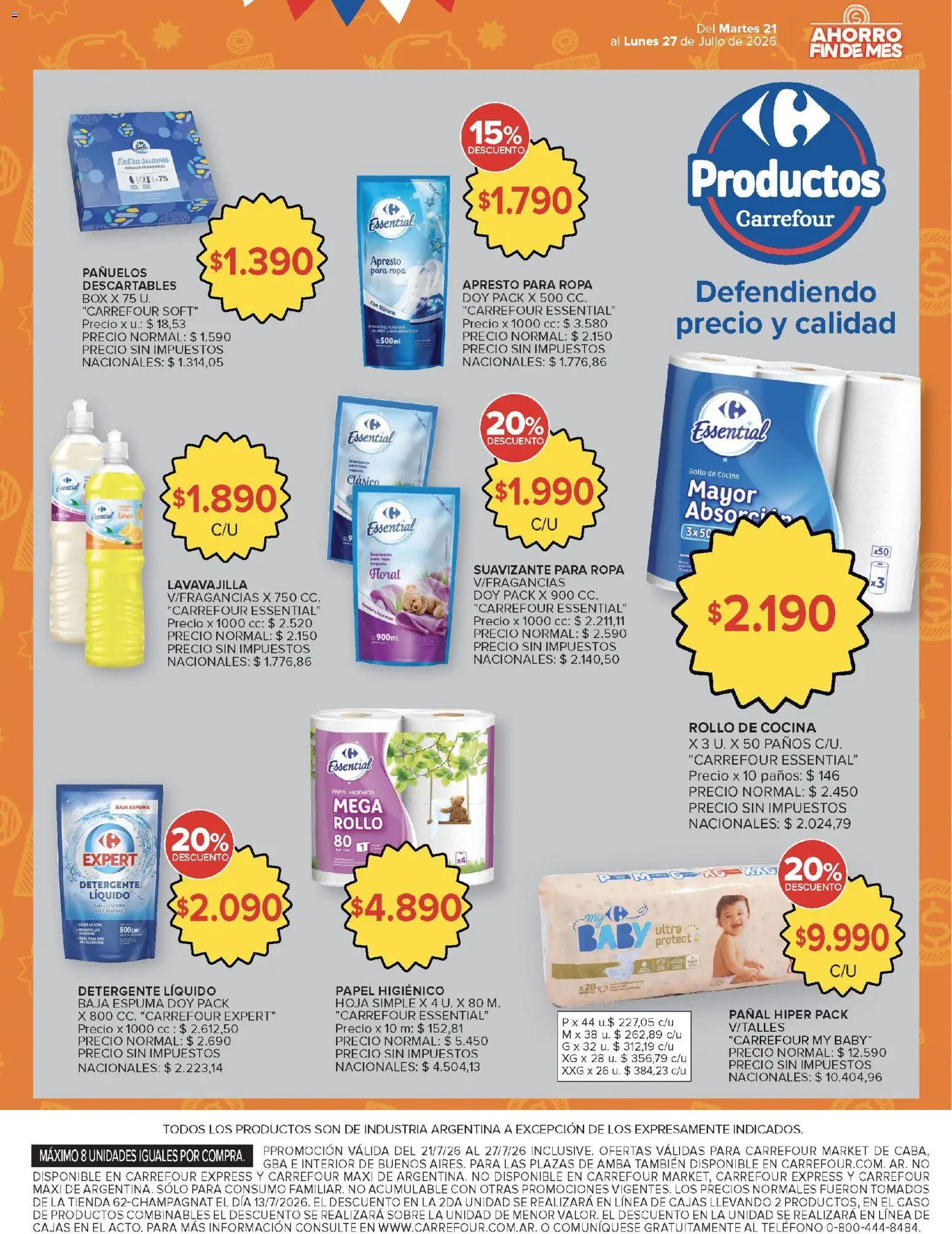 Carrefour ofertas │ válido desde el 21/07/2026 | Página: 51 | Productos: Cocina, Sobre, Detergente, Espuma