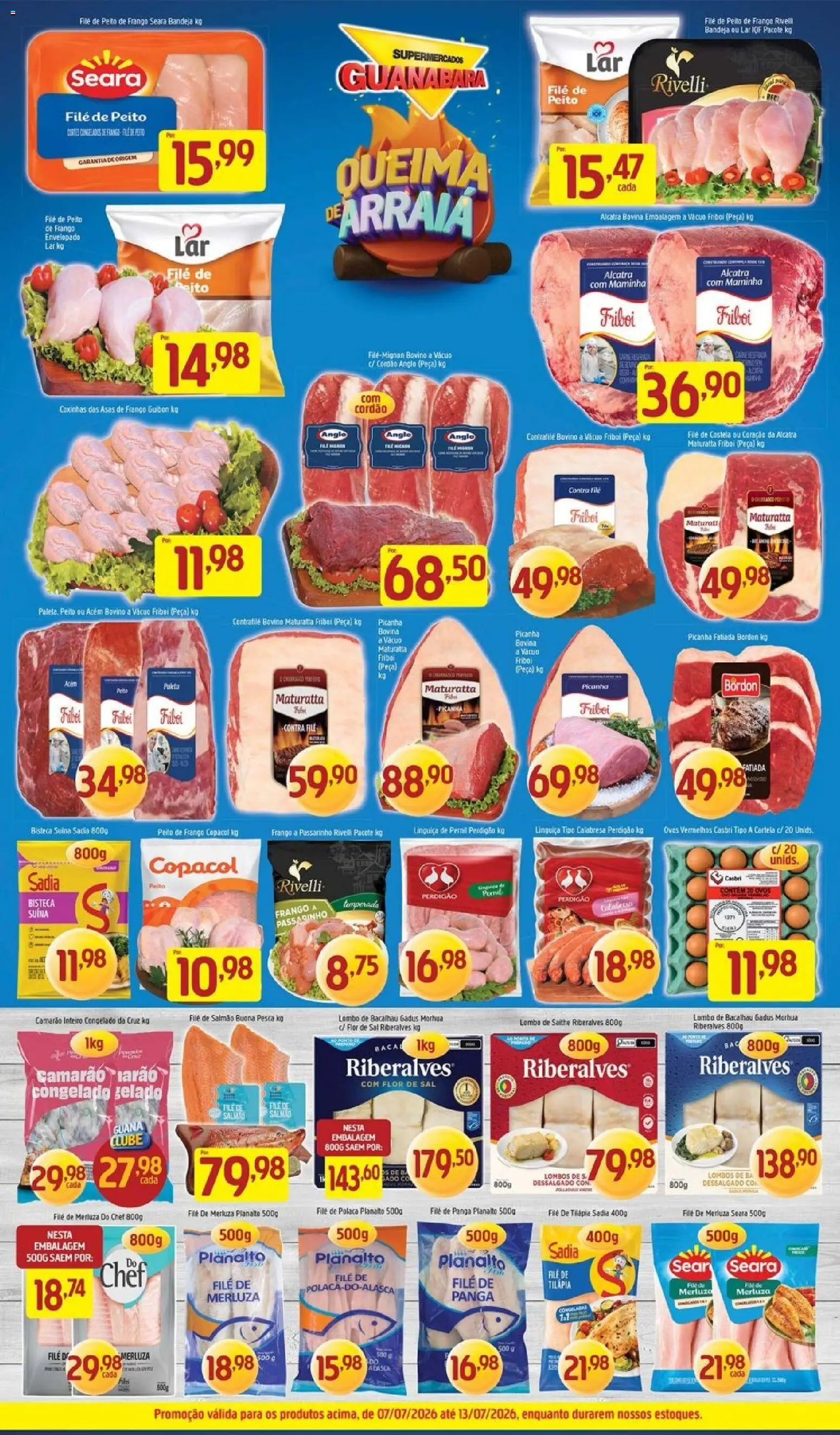 Supermercados Guanabara Folheto - válido de 07/07/2026 | Página: 5 | Produtos: Pera, Alcatra, Ovos, Sal