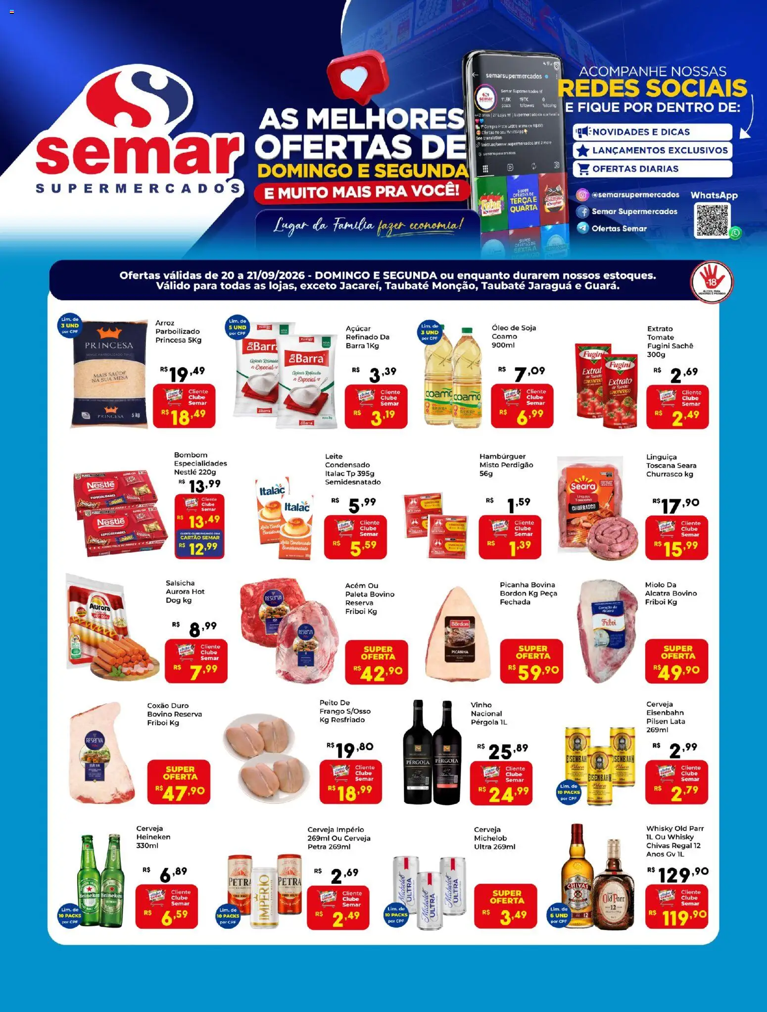 Semar Supermercado Folheto - válido de 20/09/2026 | Página: 1 | Produtos: Tomate, Coxão duro, Heineken, Soja