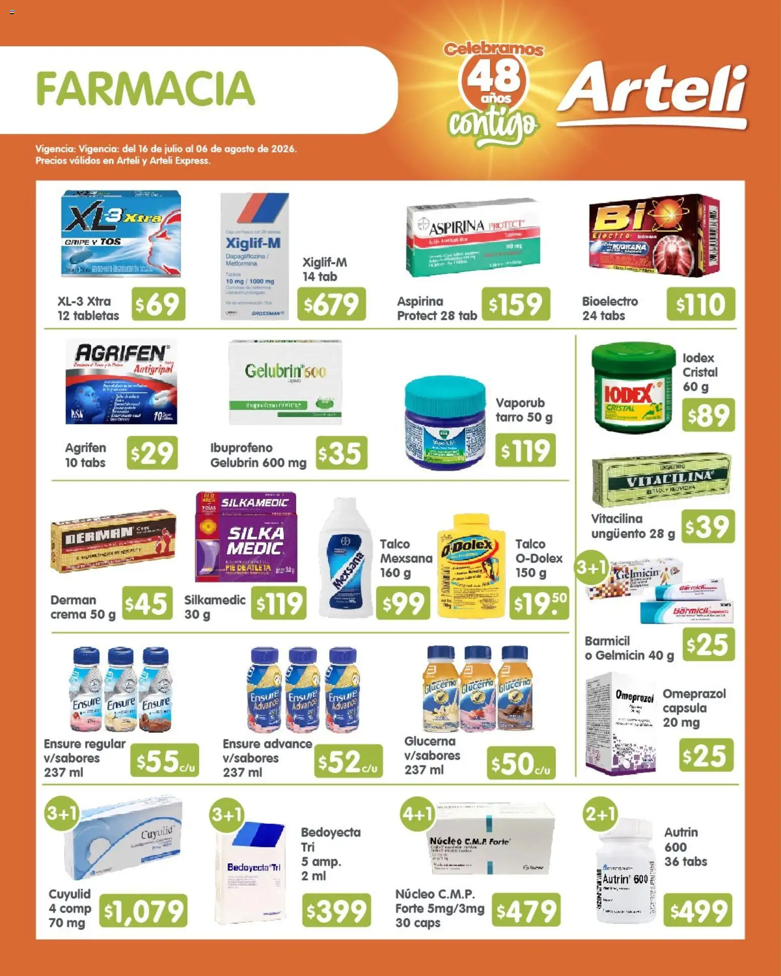 Nuevas ofertas de Arteli válidas en toda la República Mexicana desde el 16/07/2026. ¡Encuentra las mejores ofertas en Arteli folleto Quincenal! | Página: 11 | Productos: Crema, Antigripal
