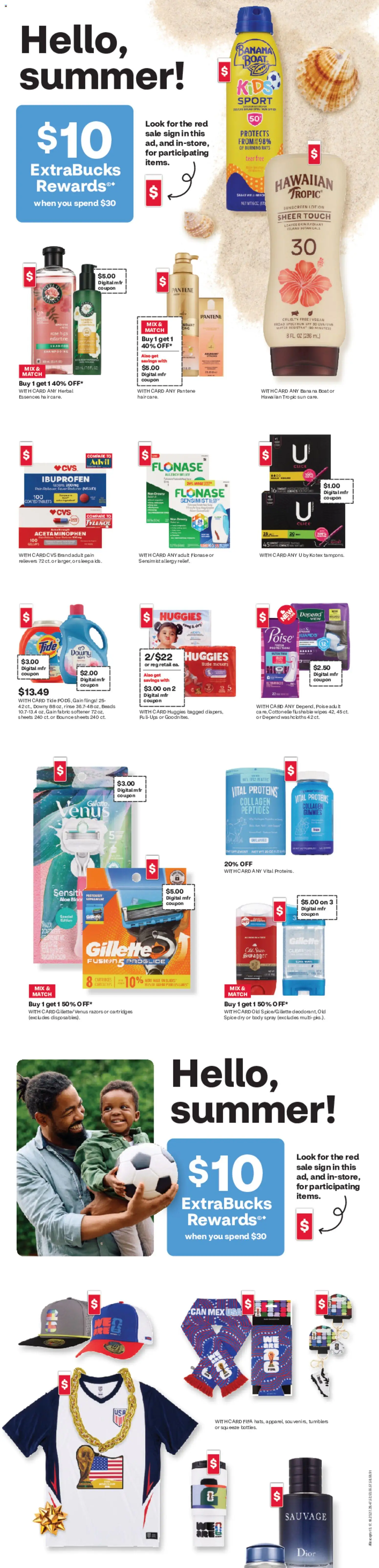 CVS Pharmacy Weekly Ad - TX - valid from 07.06.2026 | Page: 3 | Products: Sunscreen, Fabric softener, Water, UPS