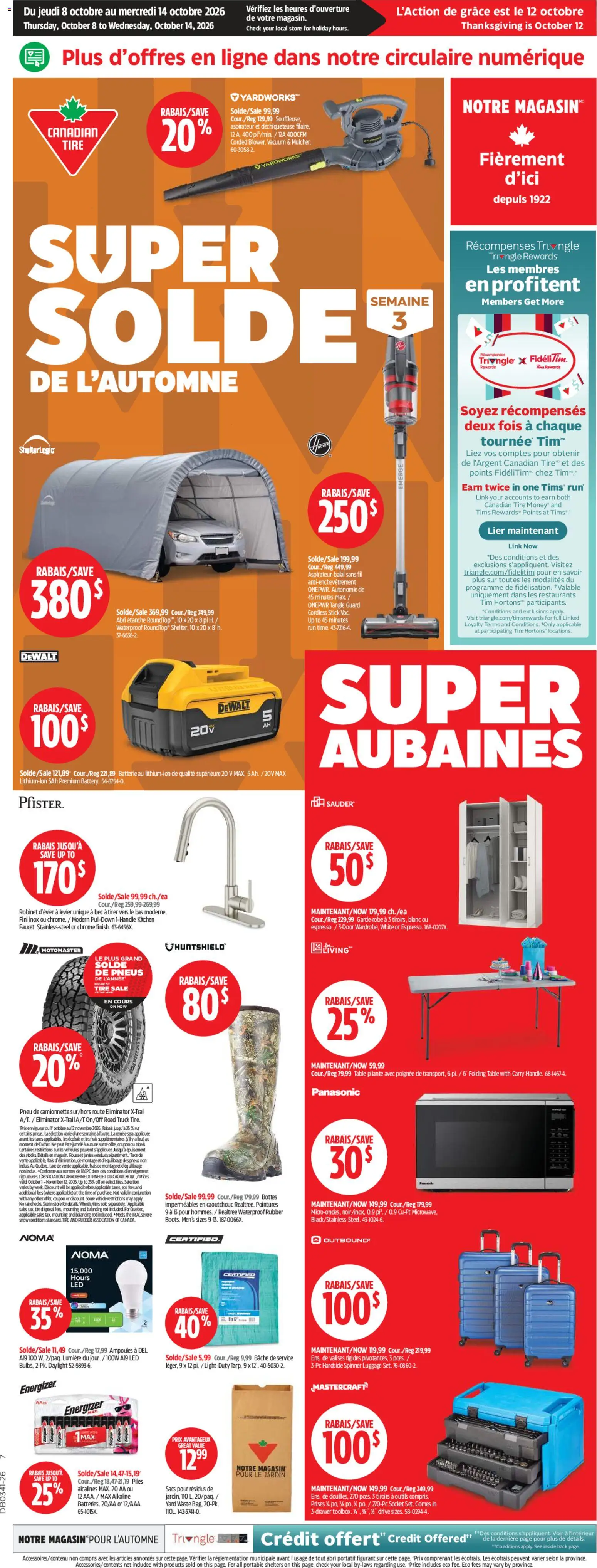 Canadian Tire flyer valid from Oct 8, 2026 | Page: 1