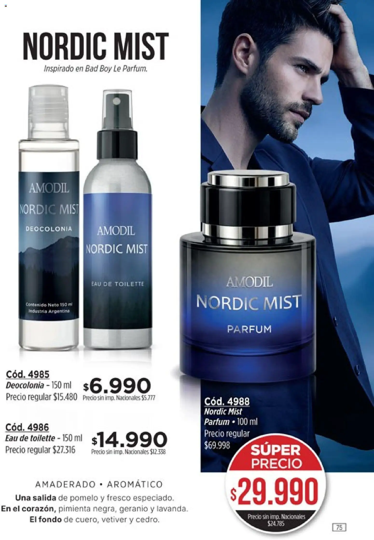 Catálogo Amodil Campaña 14 │ válido desde el 07/08/2026 | Página: 75 | Productos: Eau de toilette, Pimienta, Pomelo
