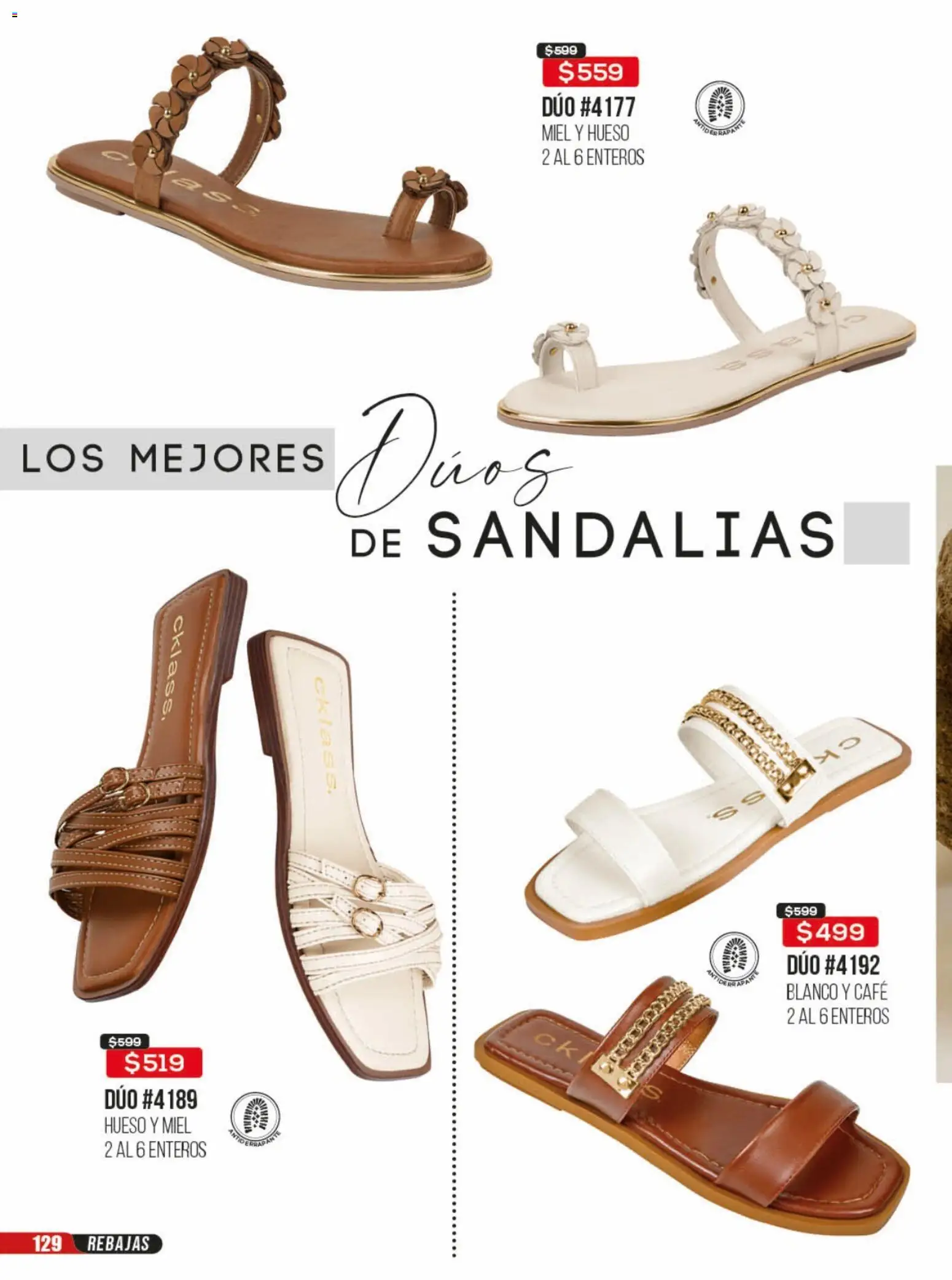 Nuevas ofertas de Cklass válidas en toda la República Mexicana desde el 23/06/2026. ¡Encuentra las mejores ofertas en Cklass catálogo Rebajas sobre rebajas calzado! | Página: 130 | Productos: Café, Sandalias