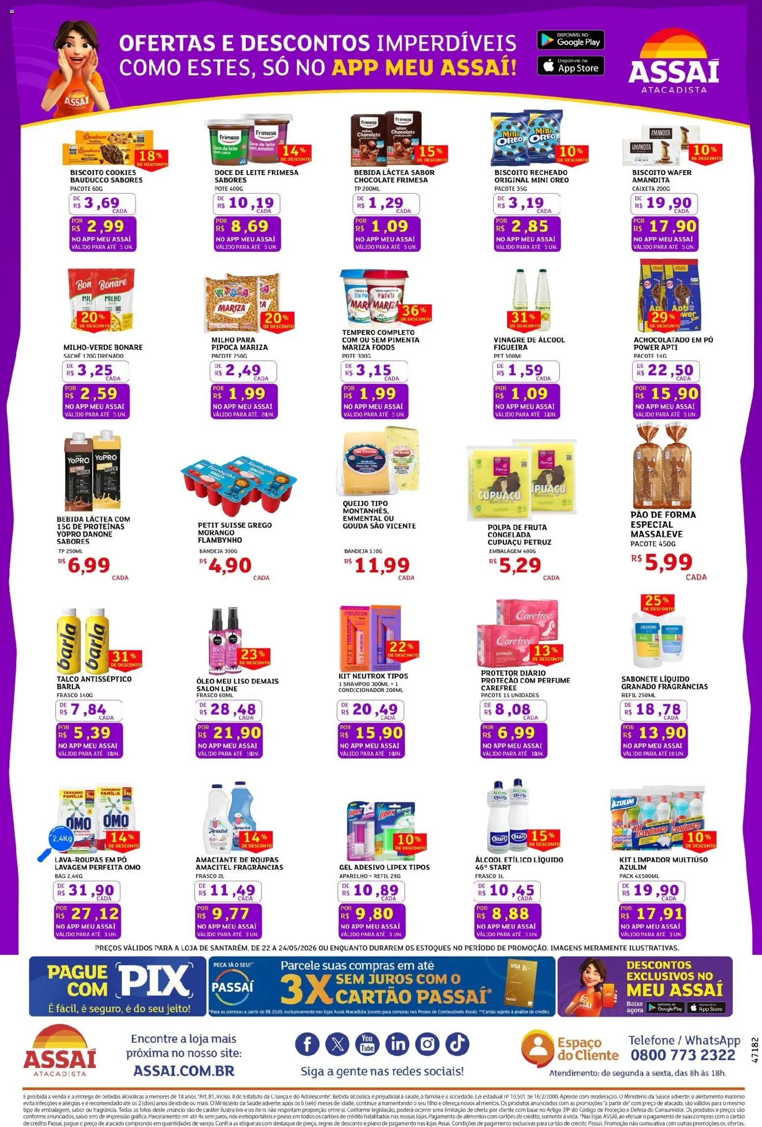 Assaí Atacadista Folheto - válido de 22.05.2026 | Página: 3 | Produtos: Talco, Biscoito, Vinagre, Pneus