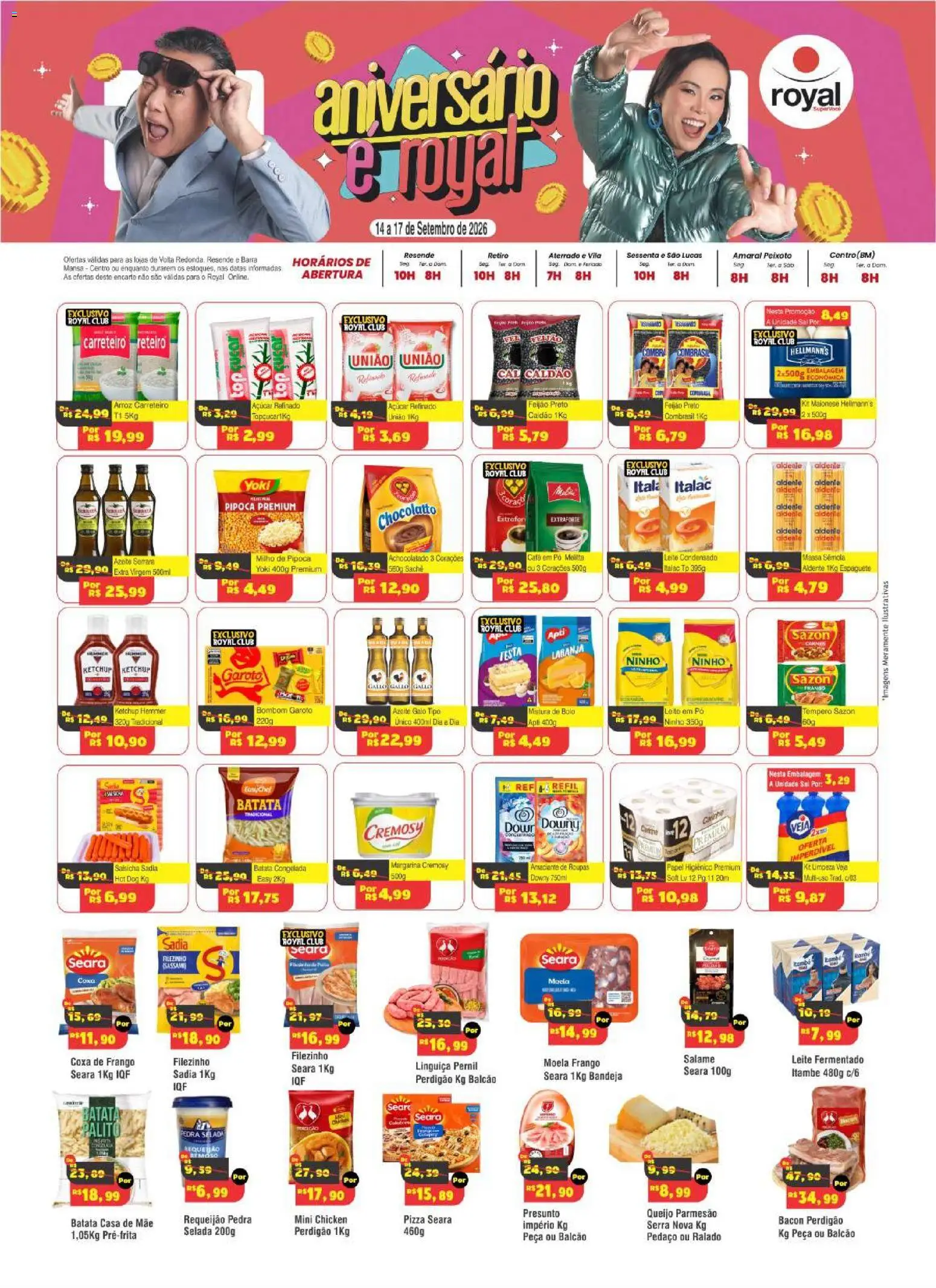 Royal Supermercados Folheto - válido de 14/09/2026 | Página: 1 | Produtos: Espaguete, Feijão, Sal, Margarina