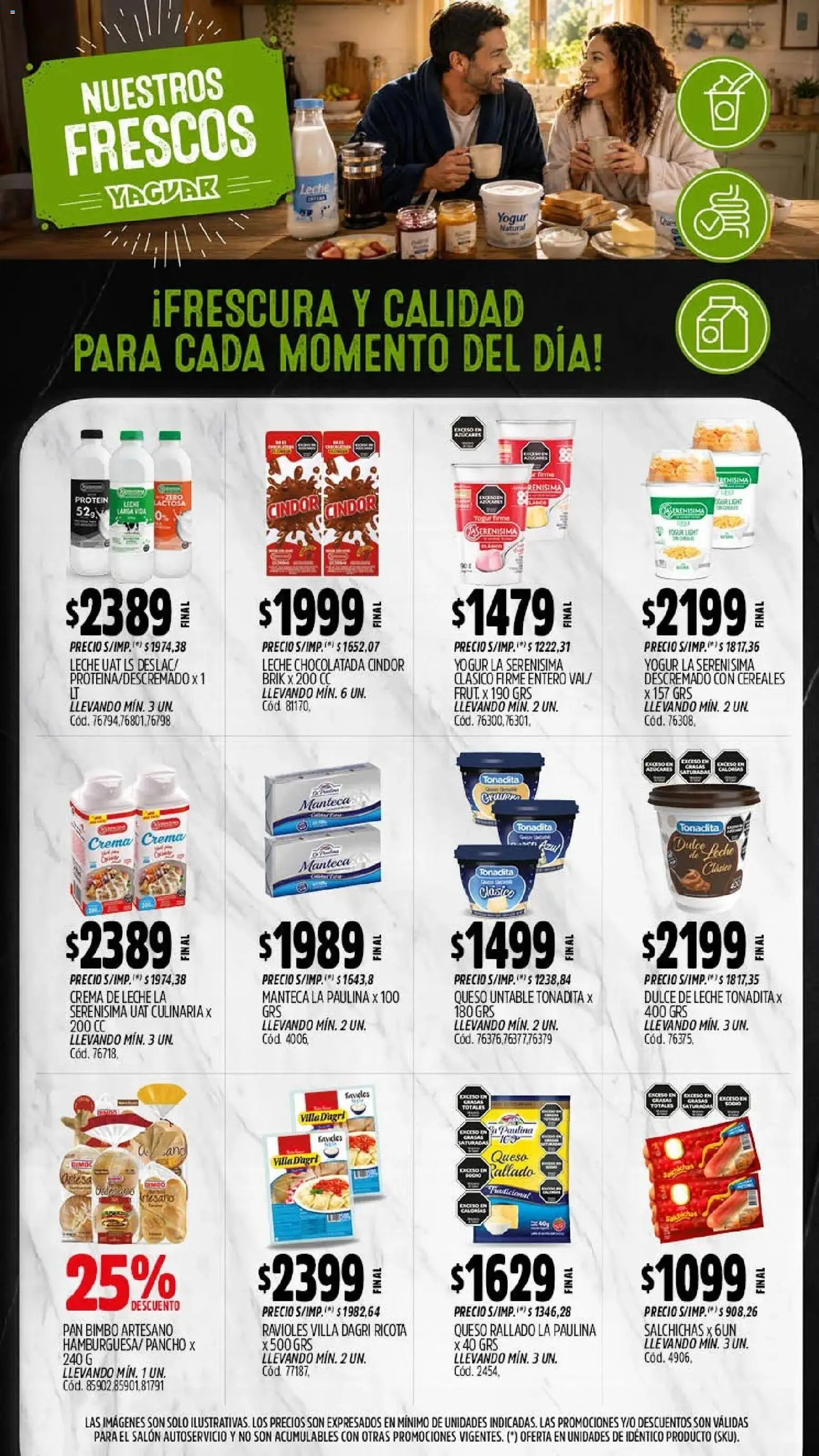 Yaguar - Oferta Semanal Misiones │ válido desde el 20/07/2026 | Página: 7 | Productos: Crema de leche, Leche, Pan, Crema