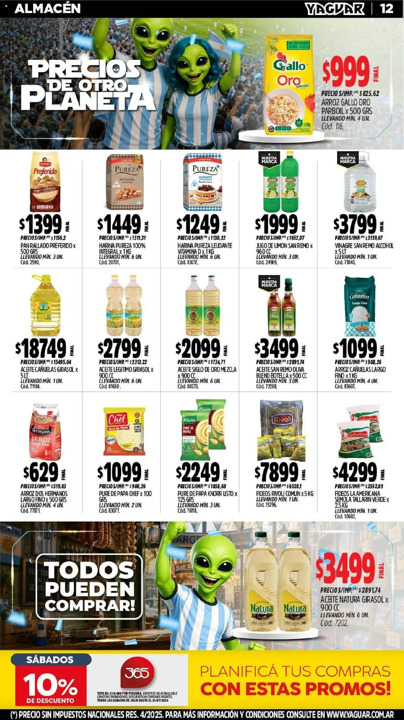 Yaguar - Oferta Semanal Salta │ válido desde el 06/07/2026 | Página: 12 | Productos: Papa, Aceite, Vinagre, Pan rallado