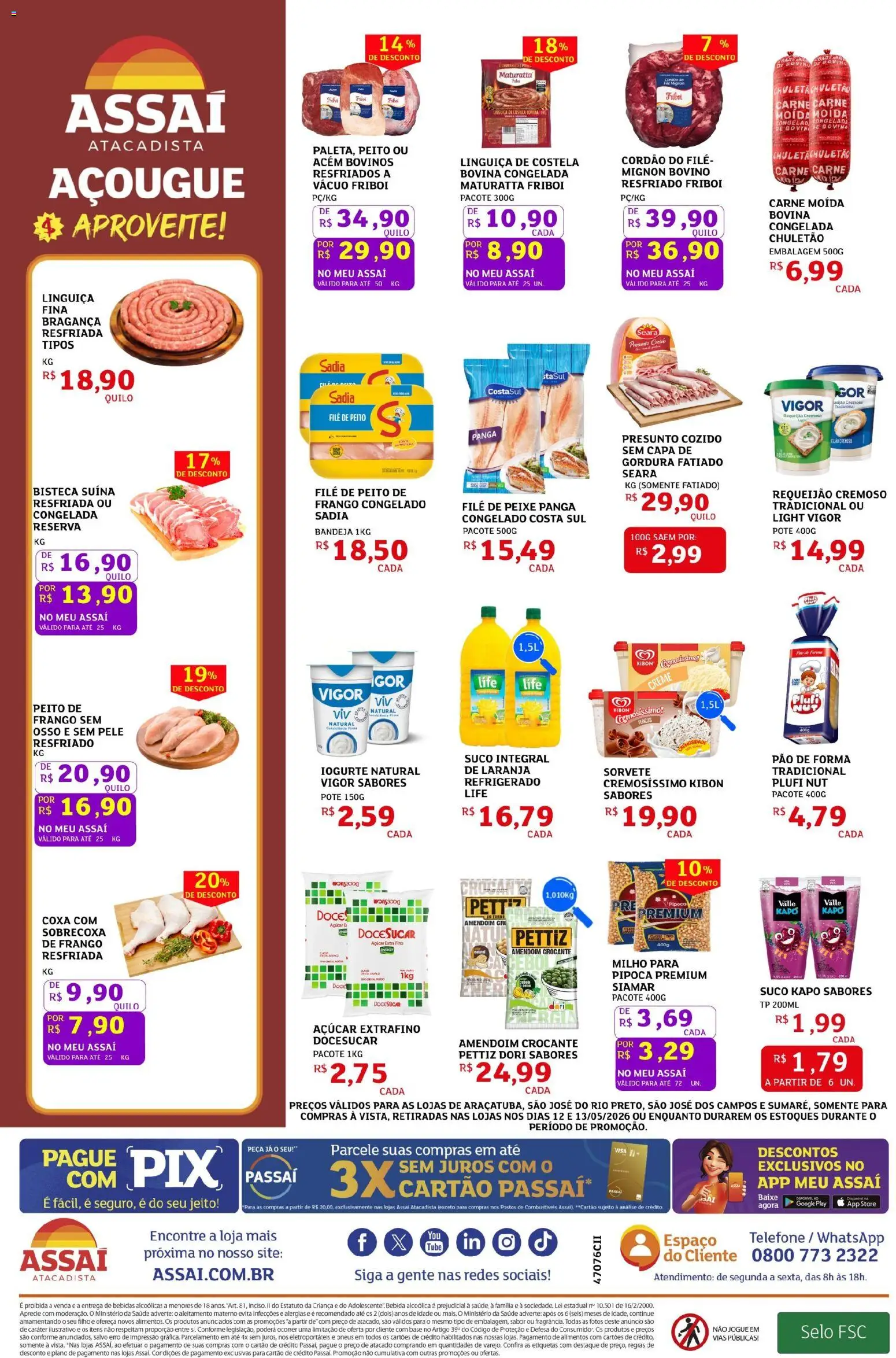 Assaí Atacadista Folheto - válido de 12.05.2026 | Página: 2 | Produtos: Amendoim, Pó, Bebida, Requeijão