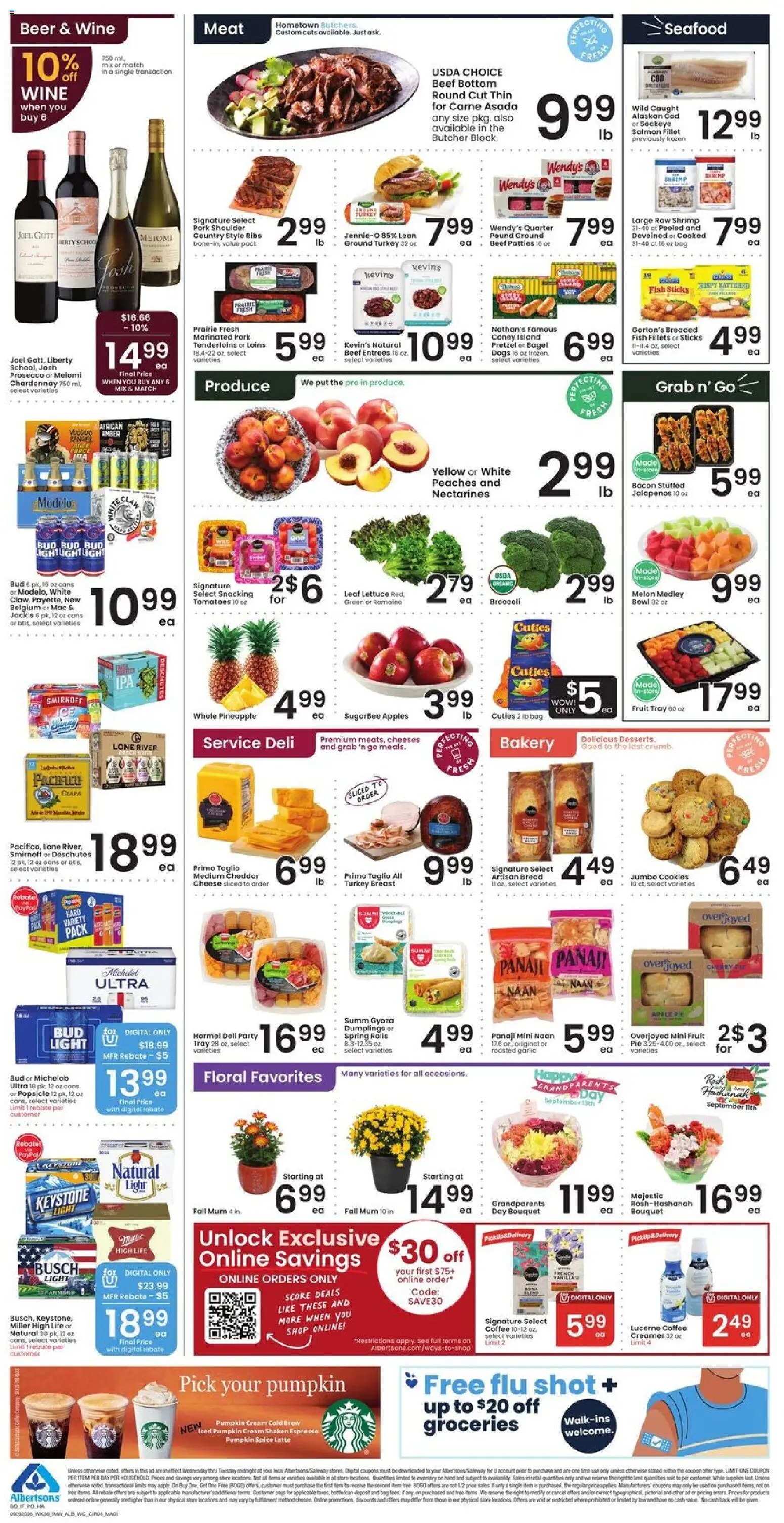 Albertsons Weekly Ad - valid from 09/09/2026 | Page: 5 | Products: Peaches, Nectarines, Cream, Bag