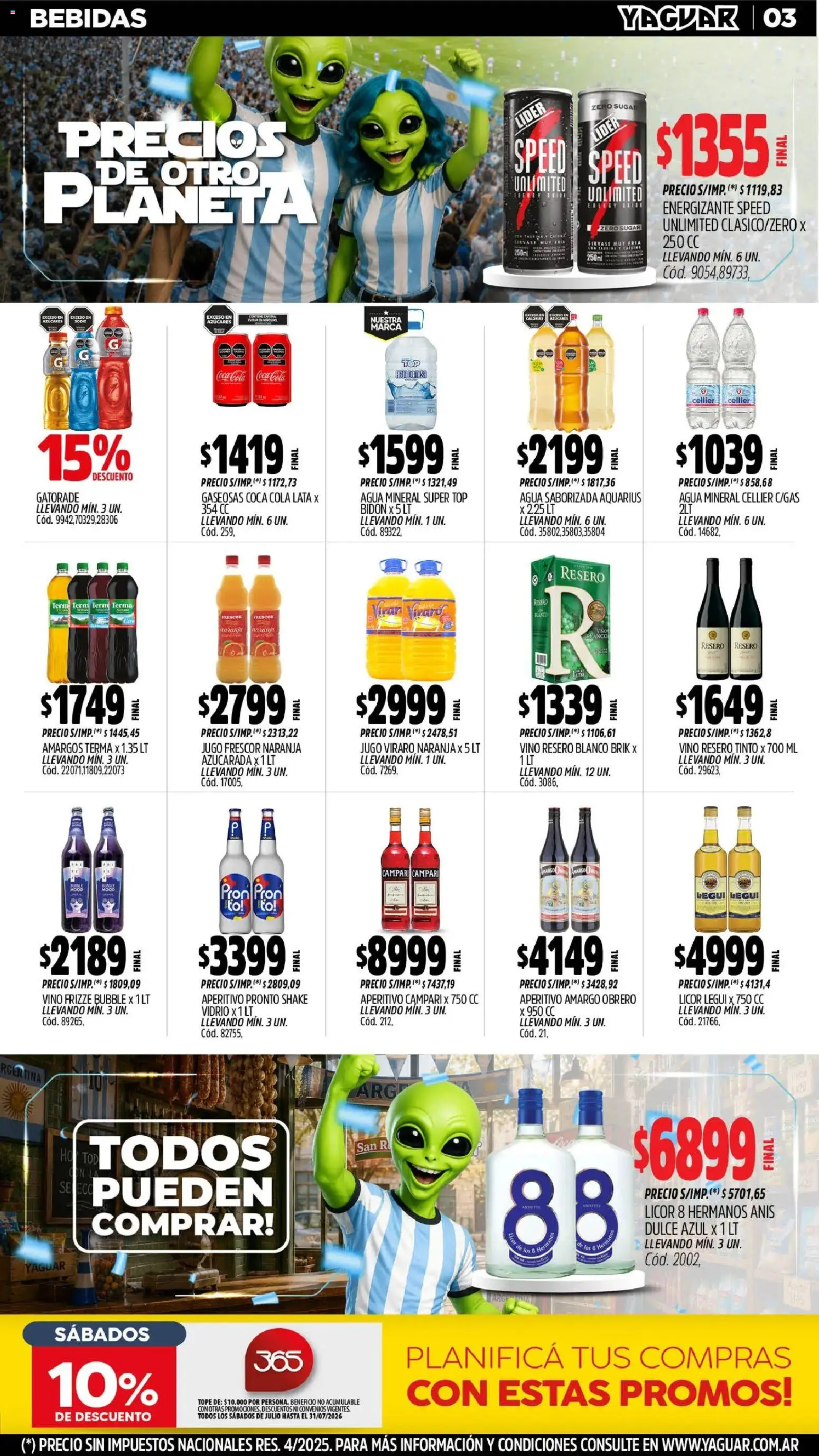 Yaguar - Oferta Semanal Santa Fé │ válido desde el 29/06/2026 | Página: 4 | Productos: Top, Bidón, Vino, Agua saborizada