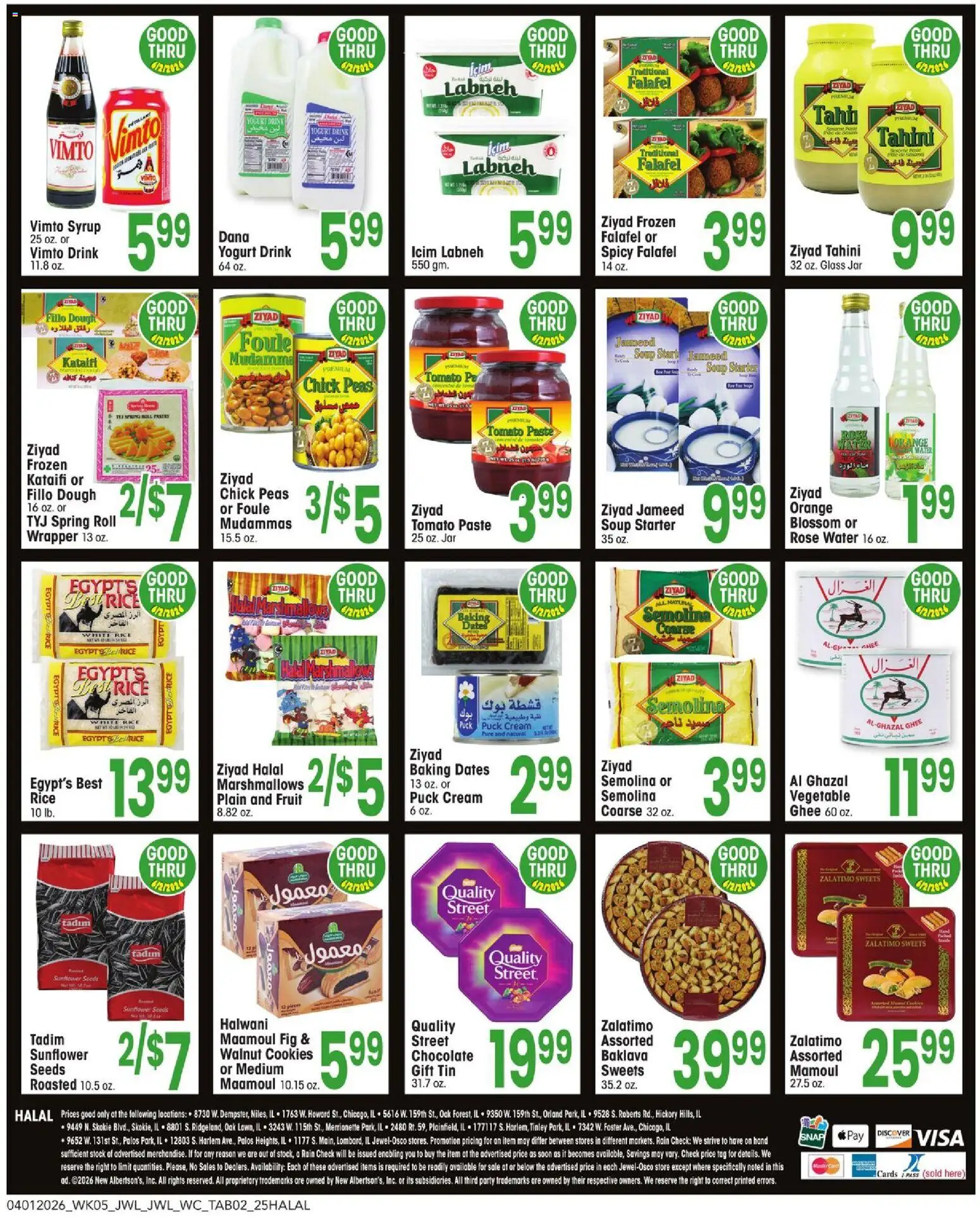 Jewel Osco Specialty Publication - valid from 01.04.2026 | Page: 2 | Products: Chocolate, Rice, Cream, Cookies