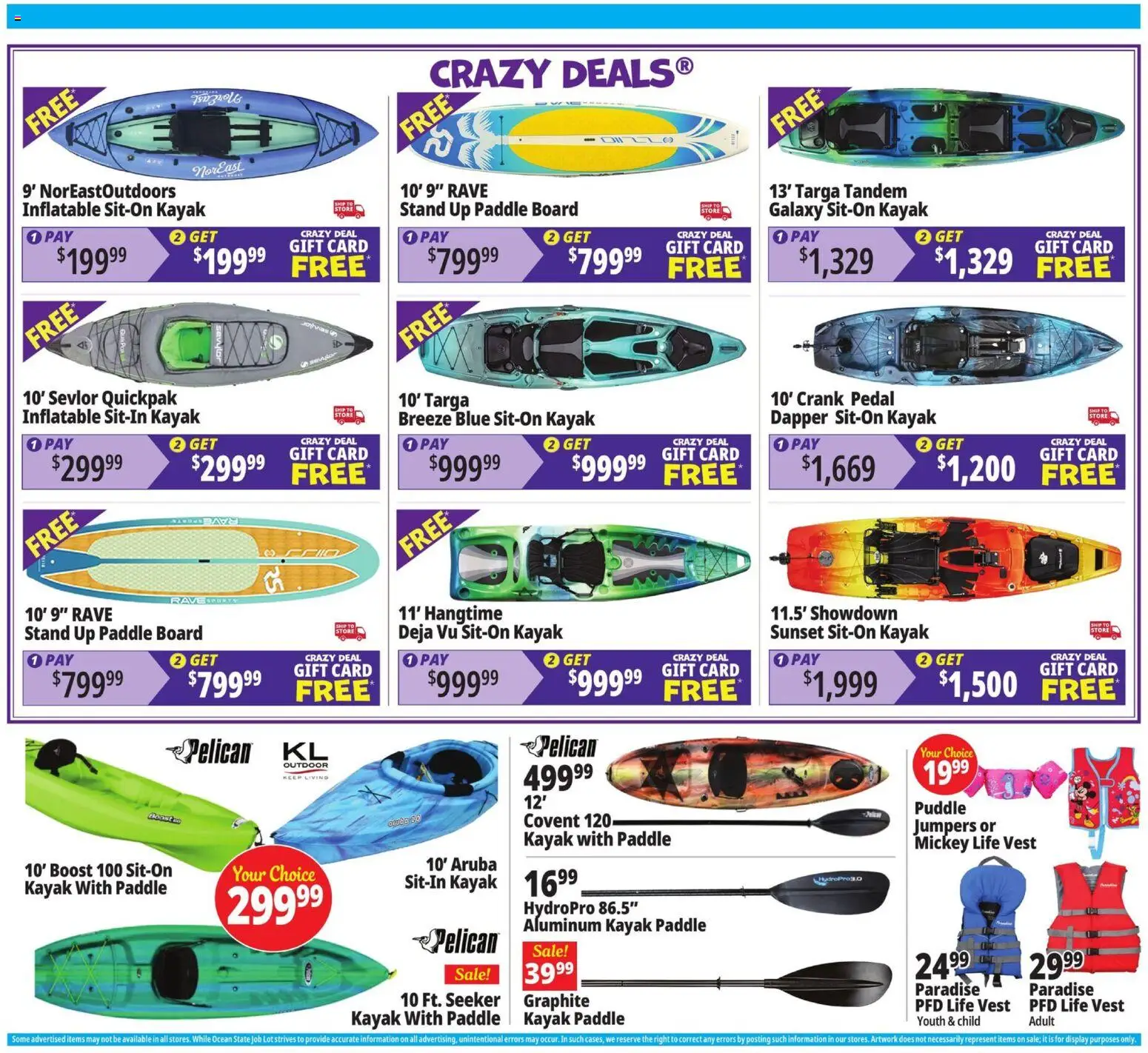 Ocean State Job Lot Weekly Ad - valid from 07/30/2026 | Page: 16 | Products: Kayak, Vest