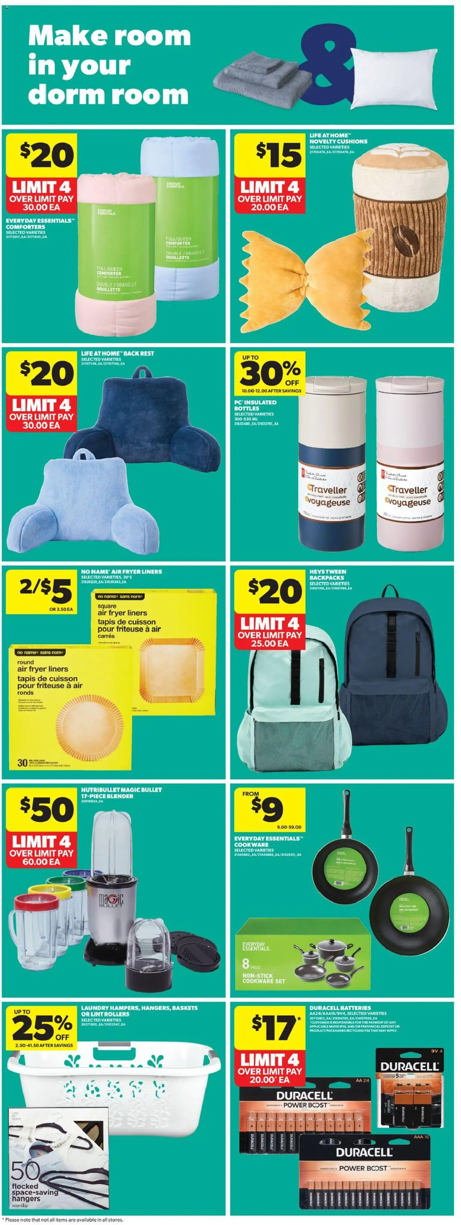 Real Canadian Superstore flyer valid from Jul 23, 2026 | Page: 34 | Products: Cookware set, Blender, Fryer, Batteries