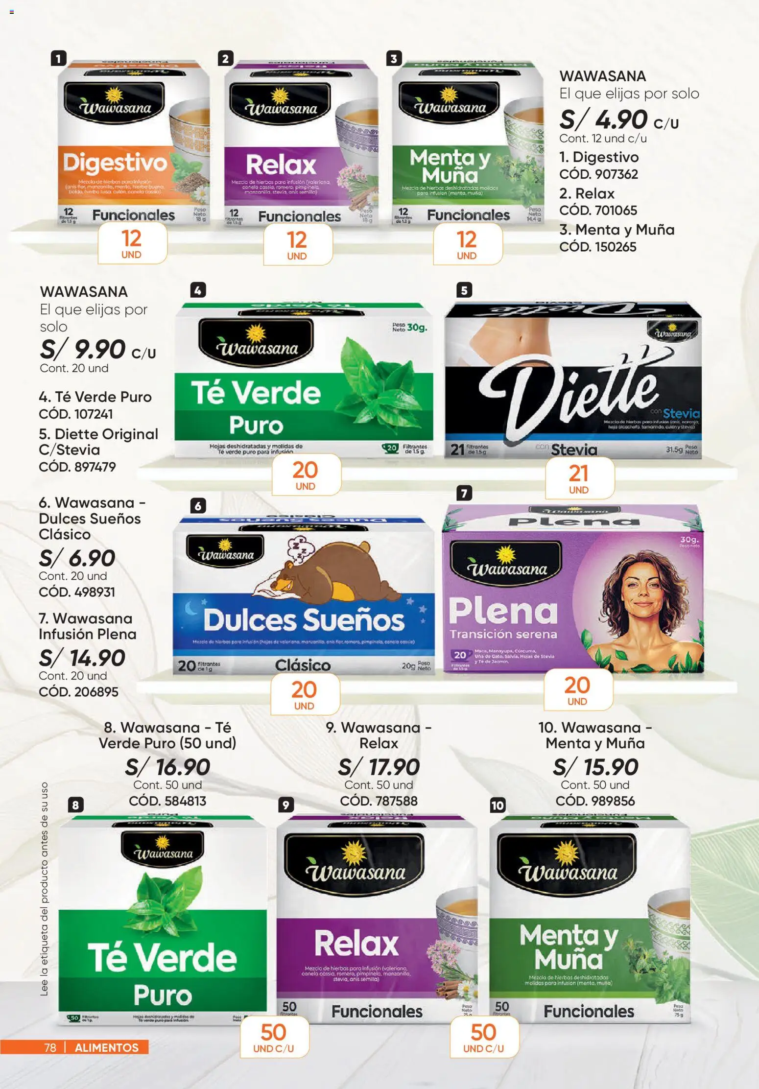 Catálogo Azzorti válido desde 31/08/2026 | Página: 78 | Productos: Hierbas, Peso, Dulces, Té verde