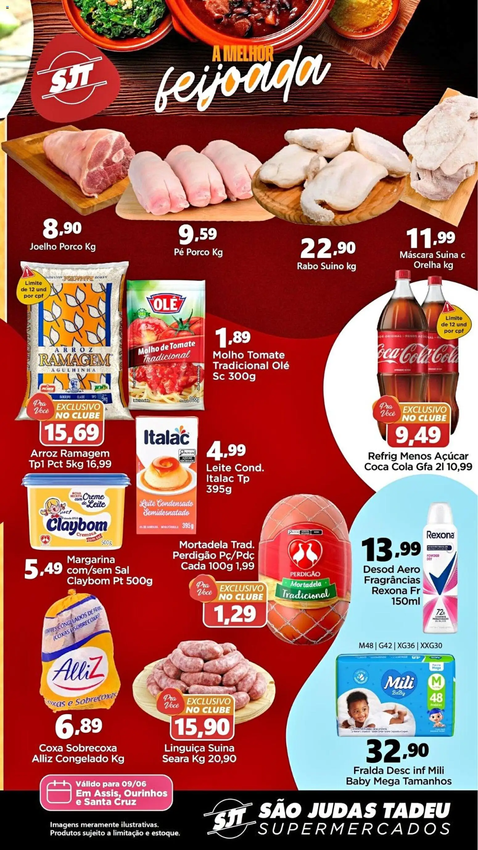 São Judas Tadeu Folheto - válido de 09.06.2026 | Página: 2 | Produtos: Molho de tomate, Mortadela, Creme, Margarina