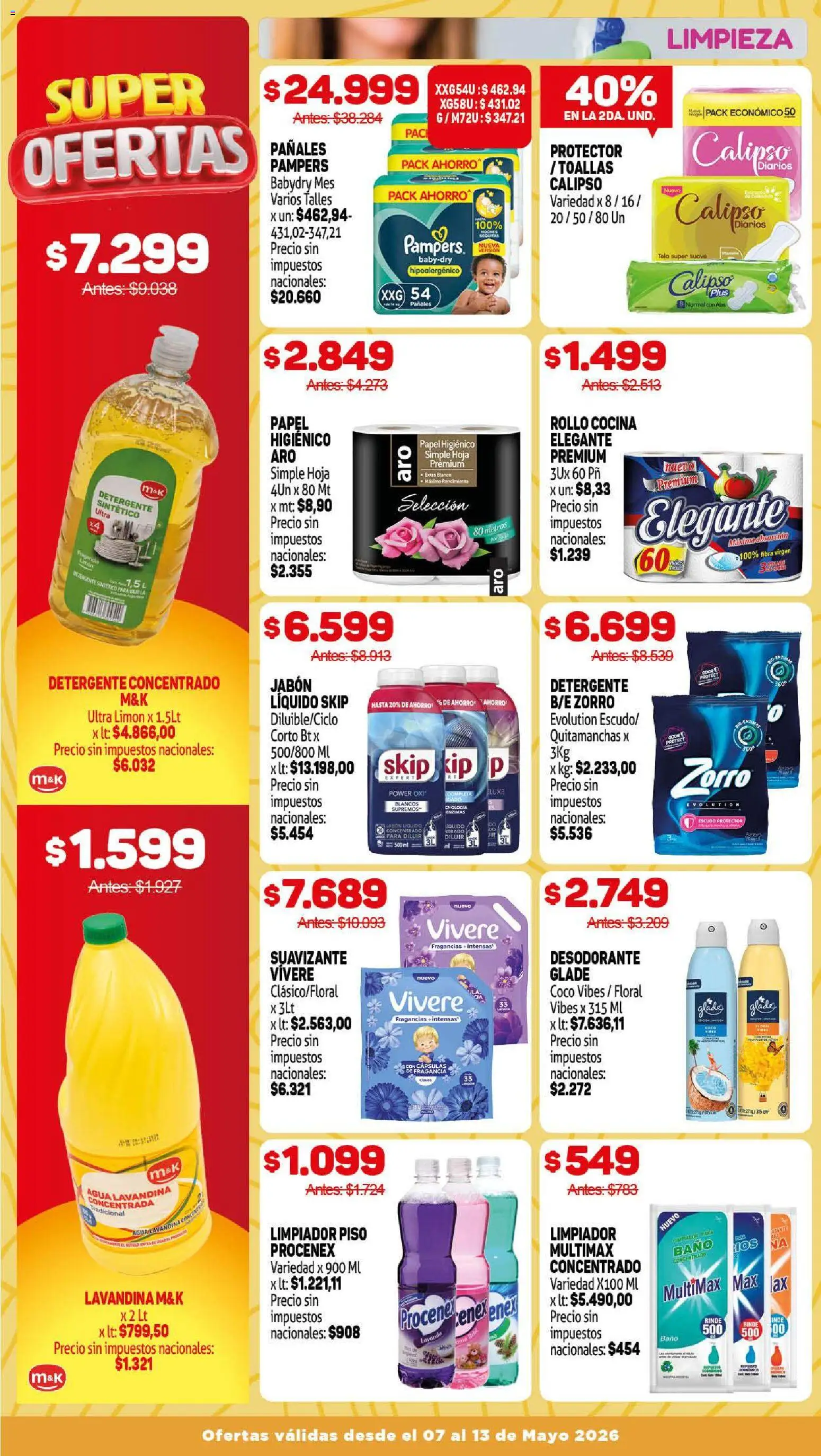 Makro ofertas │ válido desde el 07.05.2026 | Página: 13 | Productos: Papel higiénico, Fragancia, Detergente, Pañales